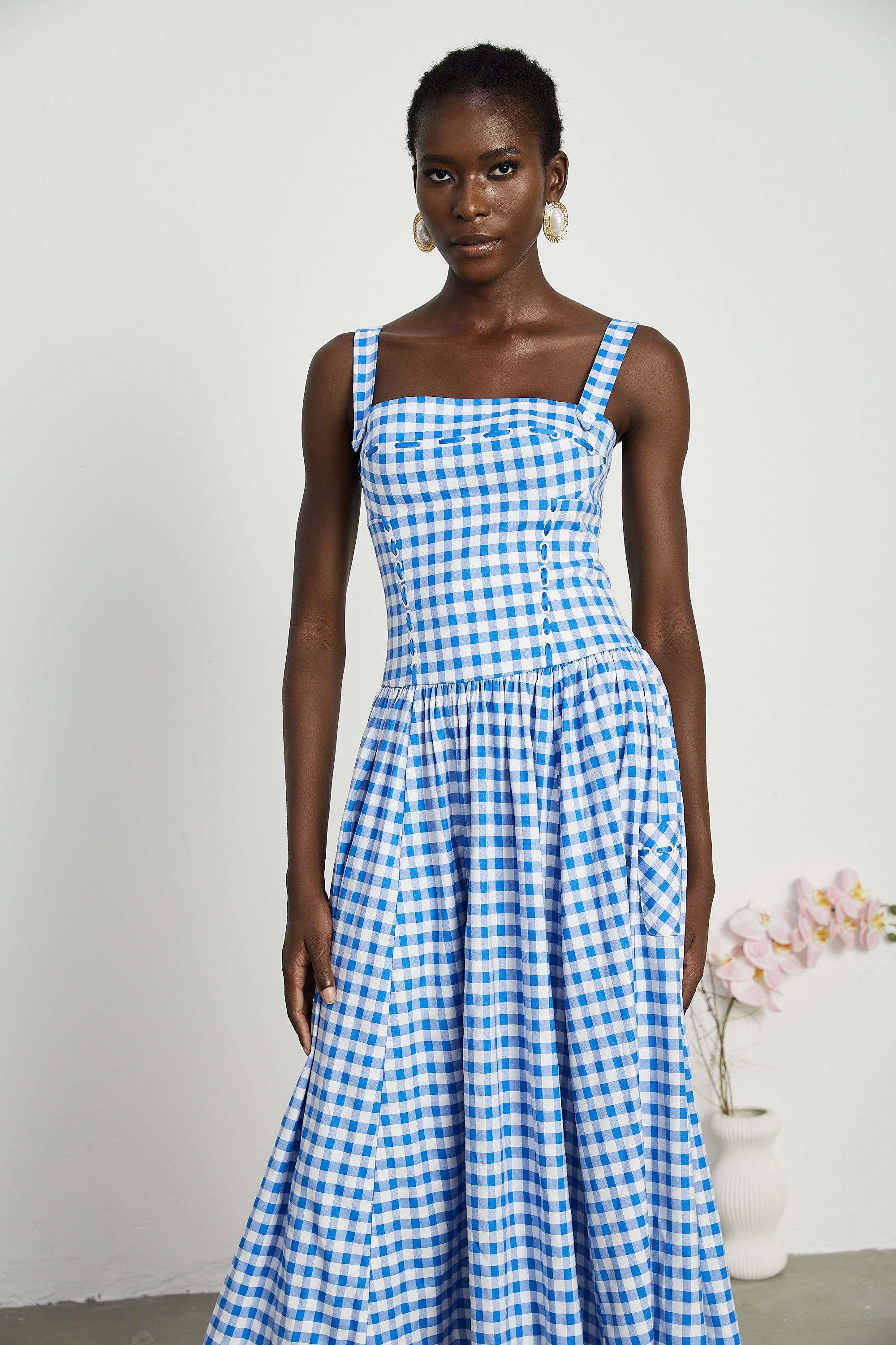 Diane gingham midi dress (Final Sale-US Only)