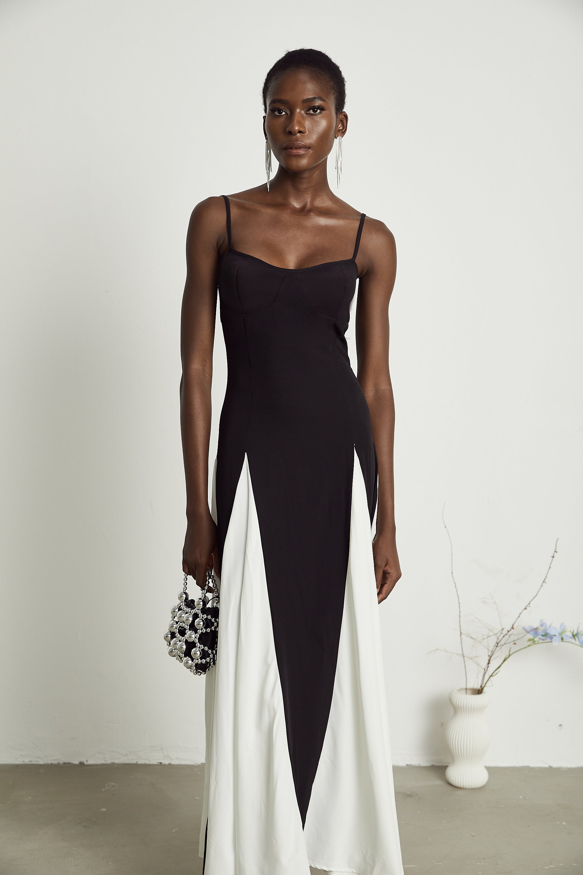 Sofie Two Tone Pleated Maxi Dress (Final Sale-US Only)