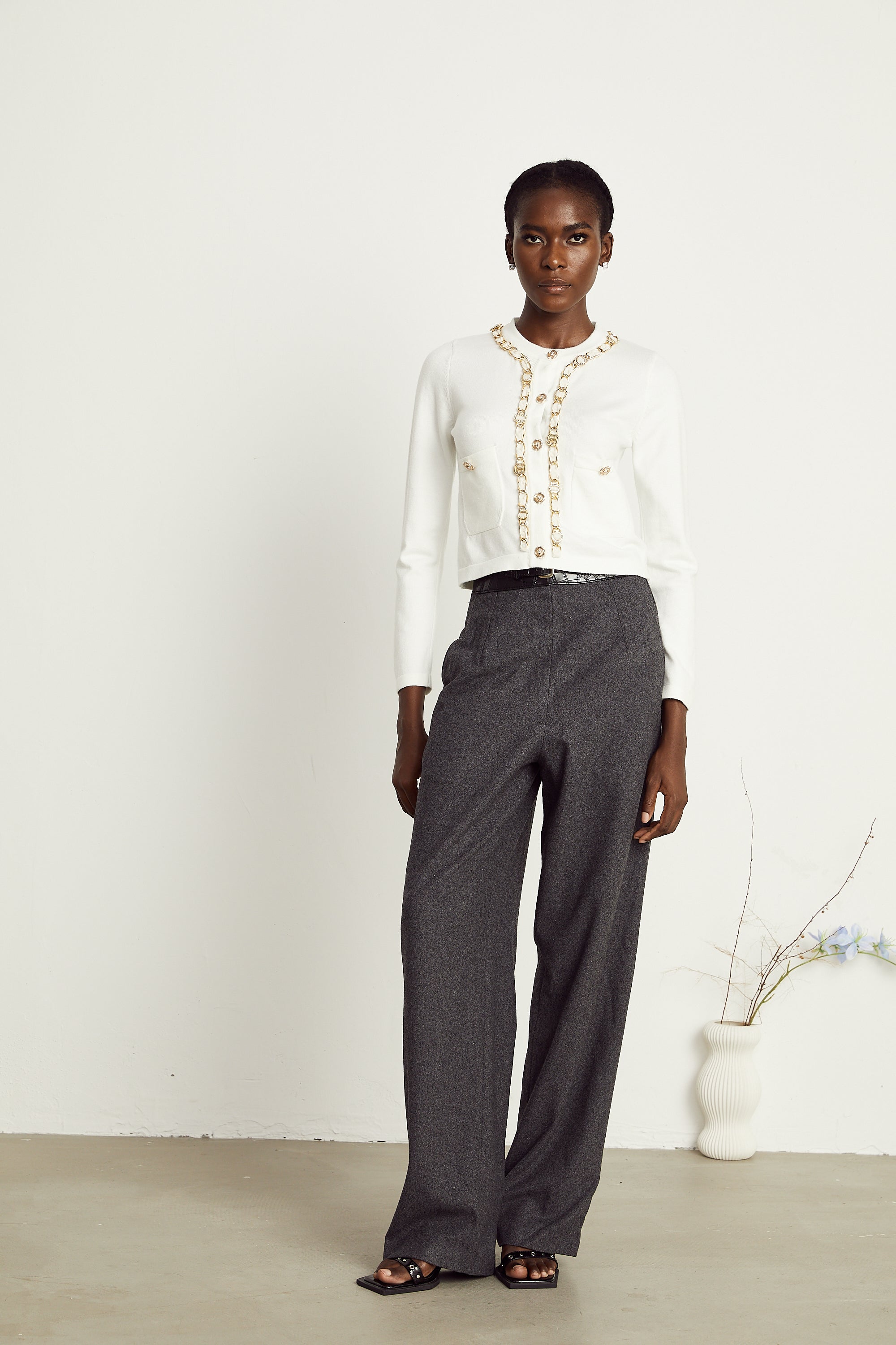Karine chain-link knitted cardigan (Final Sale-US Only)