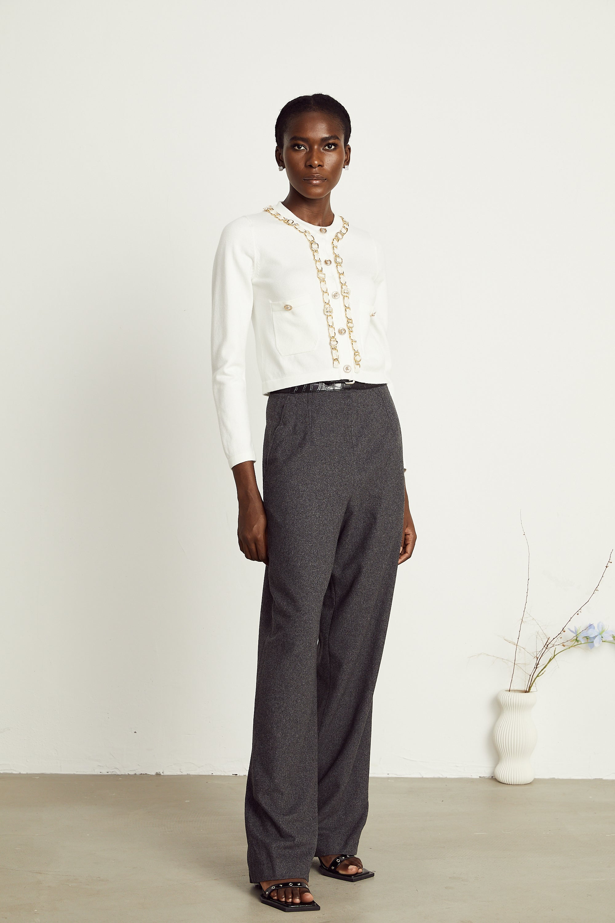 Karine chain-link knitted cardigan (Final Sale-US Only)