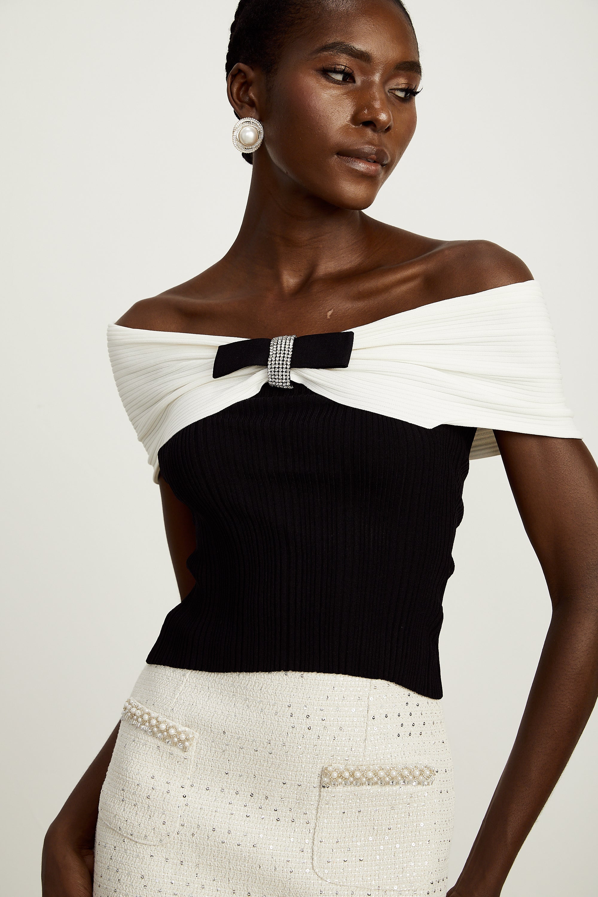 Diane bow-detail knitted top (Final Sale-US Only)