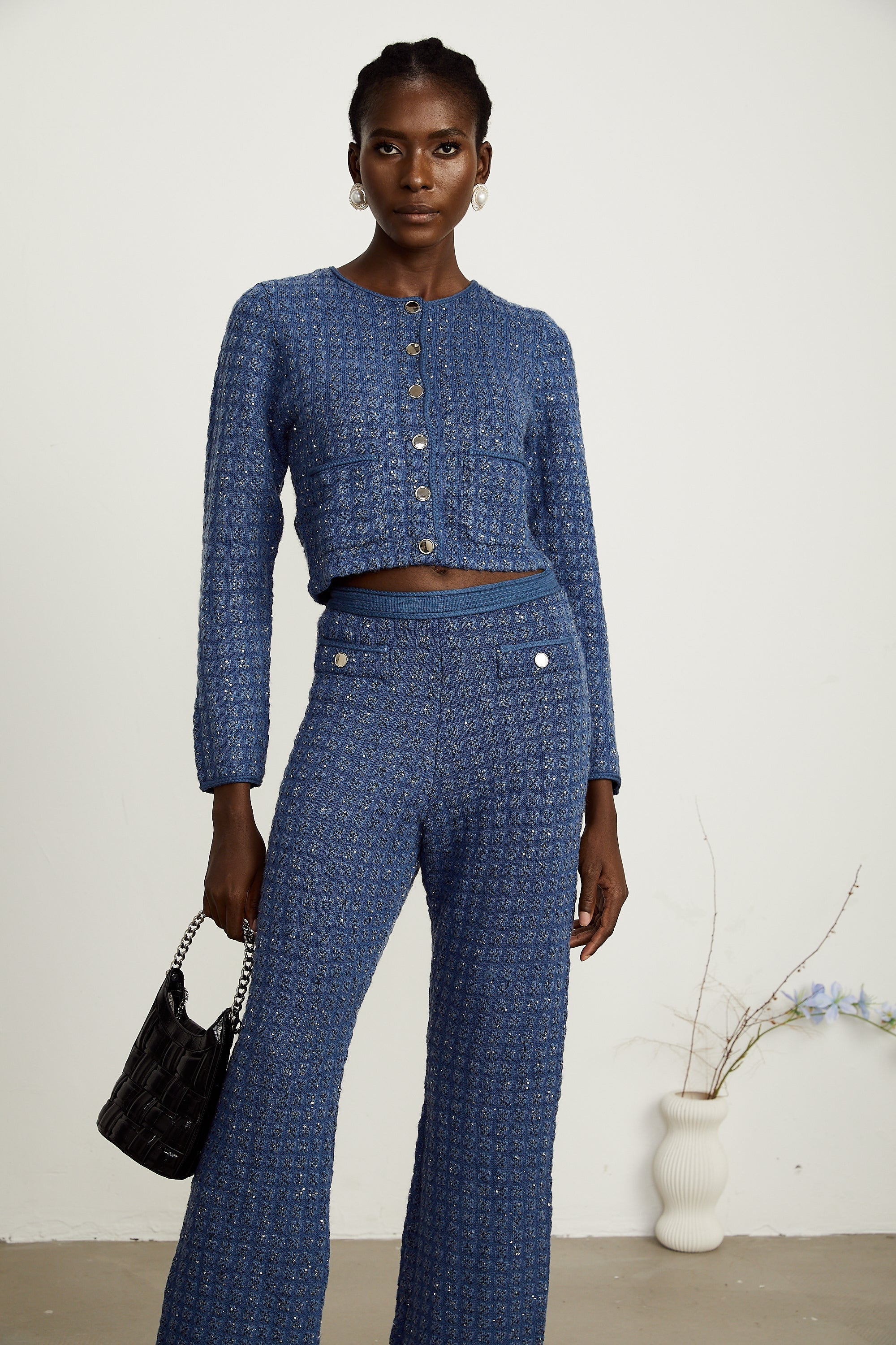 Ghislaine sequin-embellished jacket & trousers matching set (Final Sale)