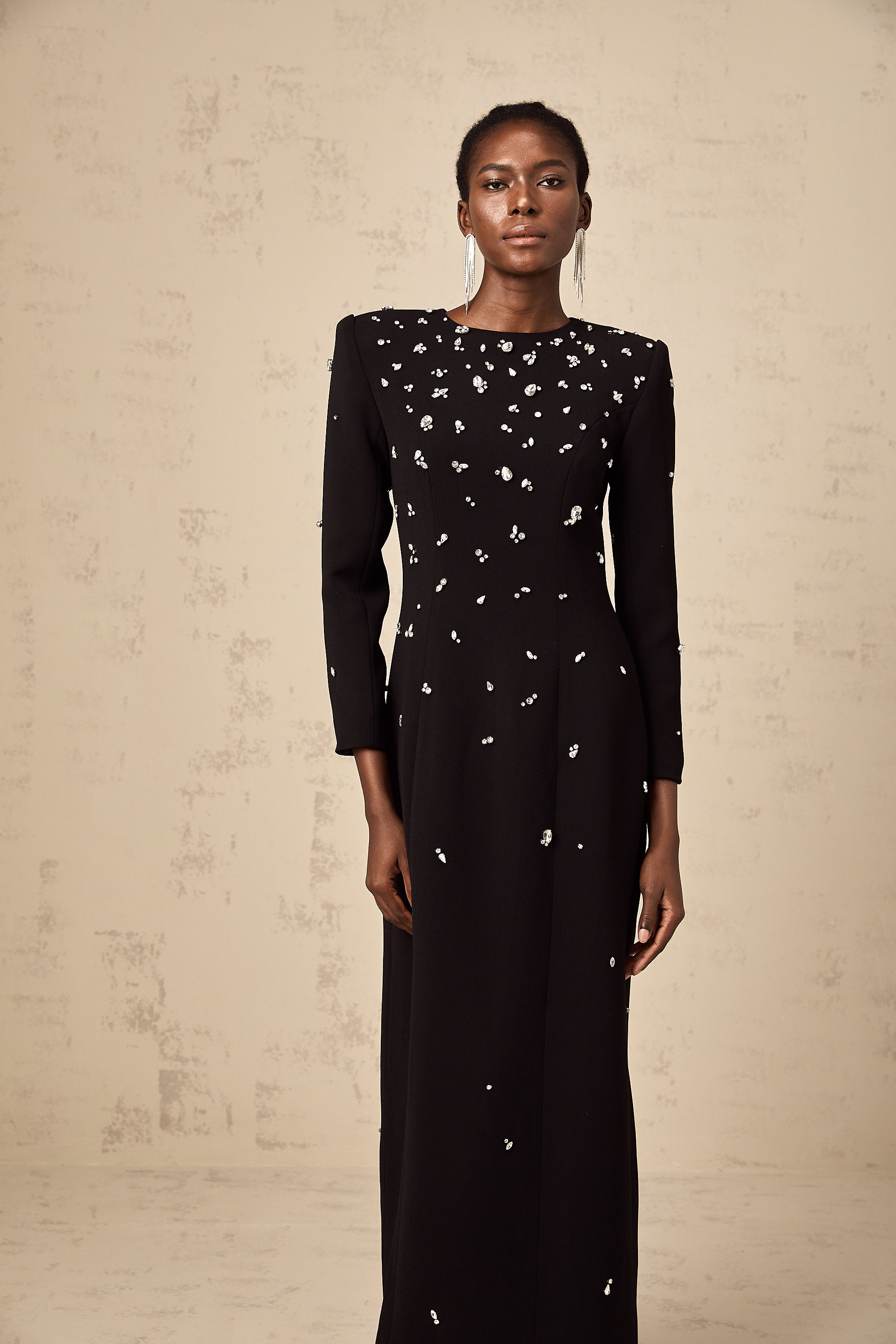 Imelda black crystal-embellished maxi dress (Final Sale)