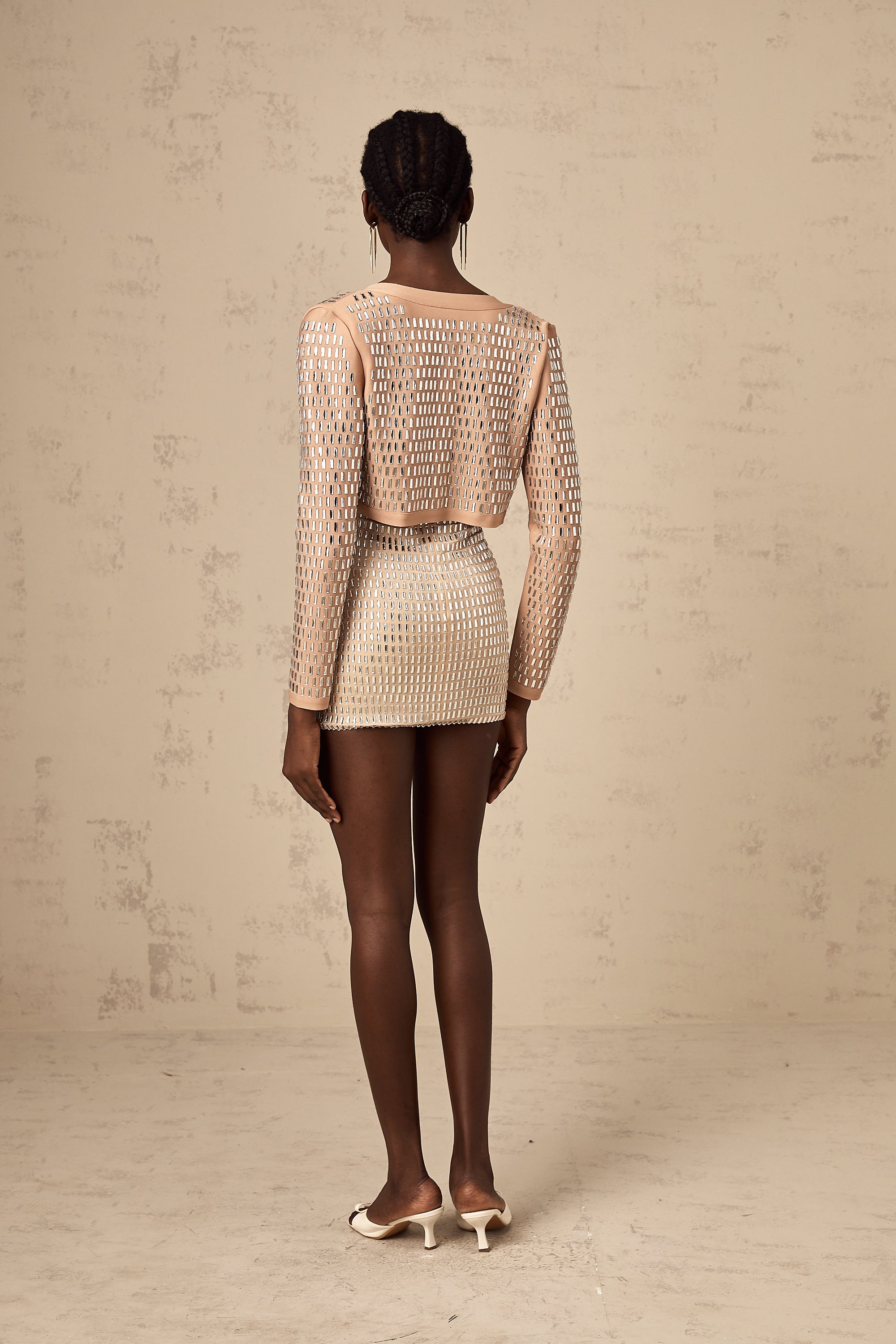 Ubalda stud-embellished cropped jacket (Final Sale)