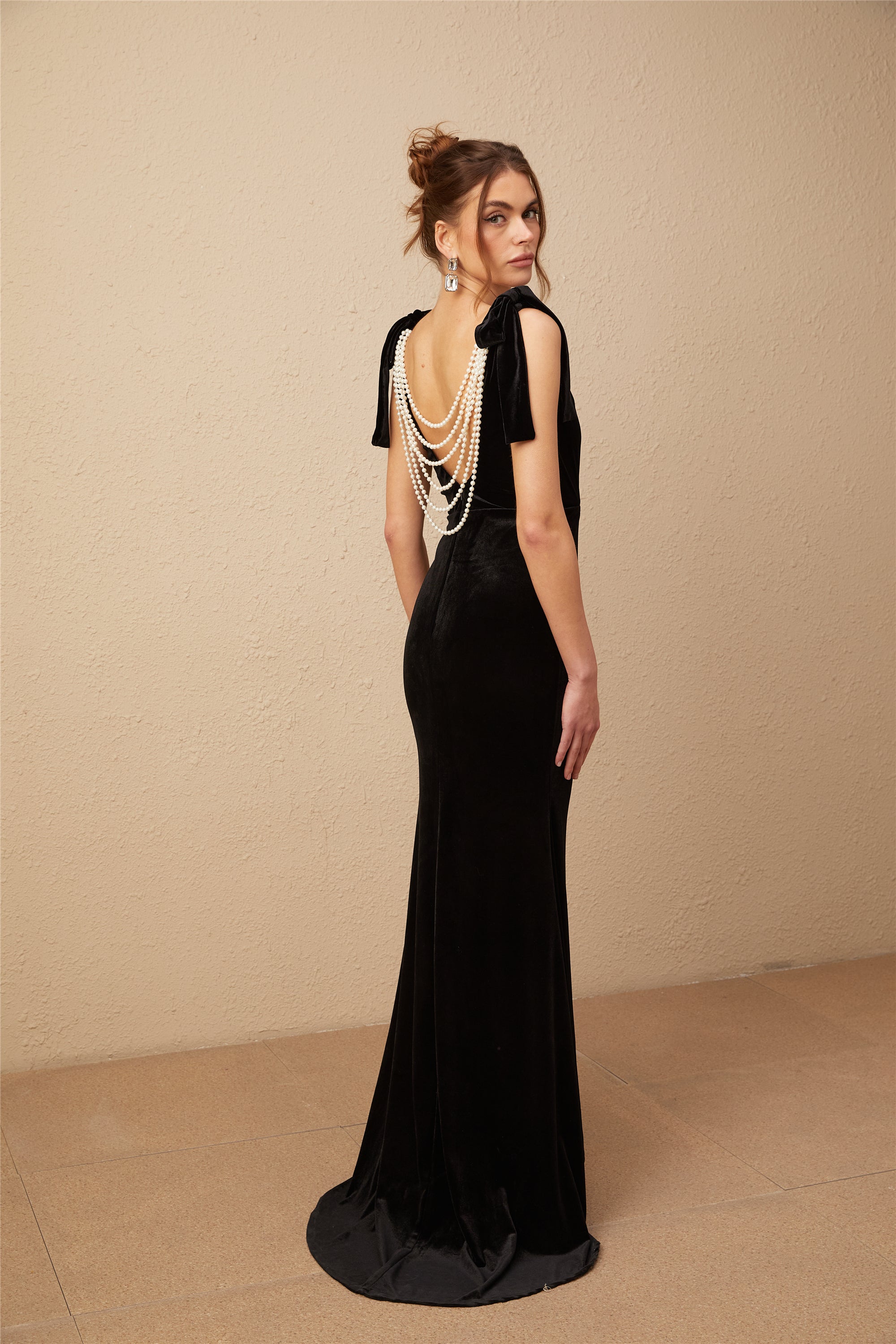 Audrey embellished velvet open-back maxi dress (Final Sale-US Only)