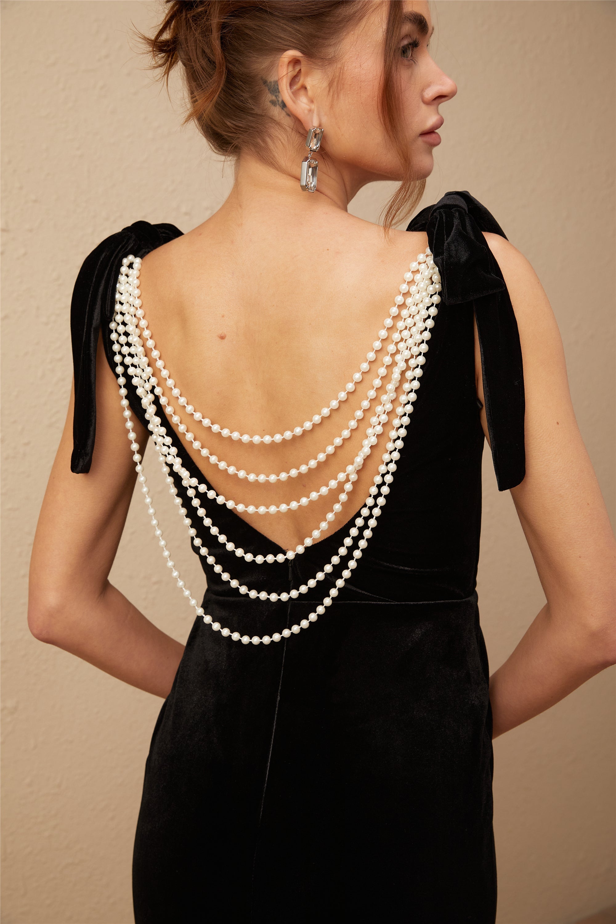 Audrey embellished velvet open-back maxi dress (Final Sale)