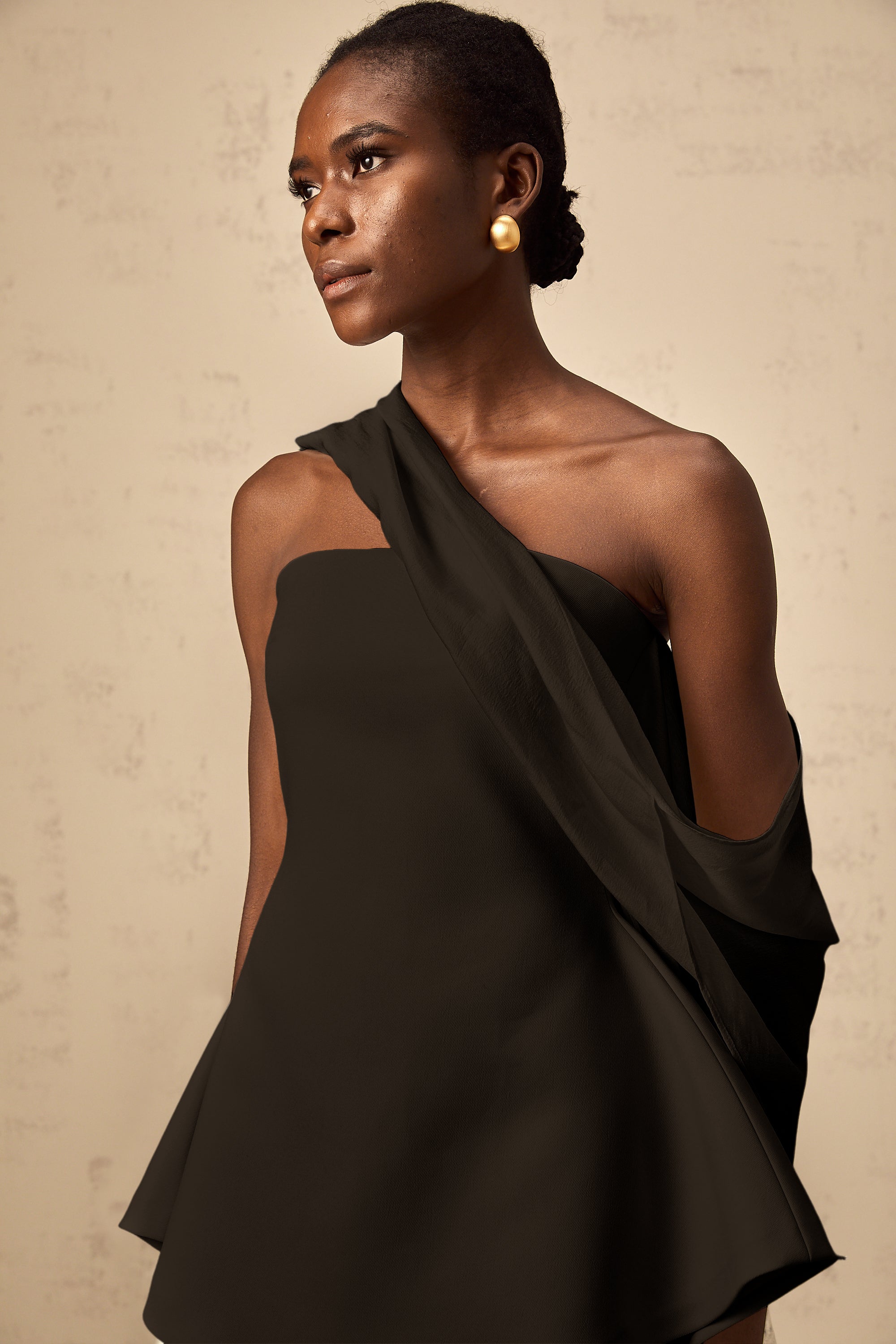 Danaé ribbon-design flared mini dress in Black (Final Sale)