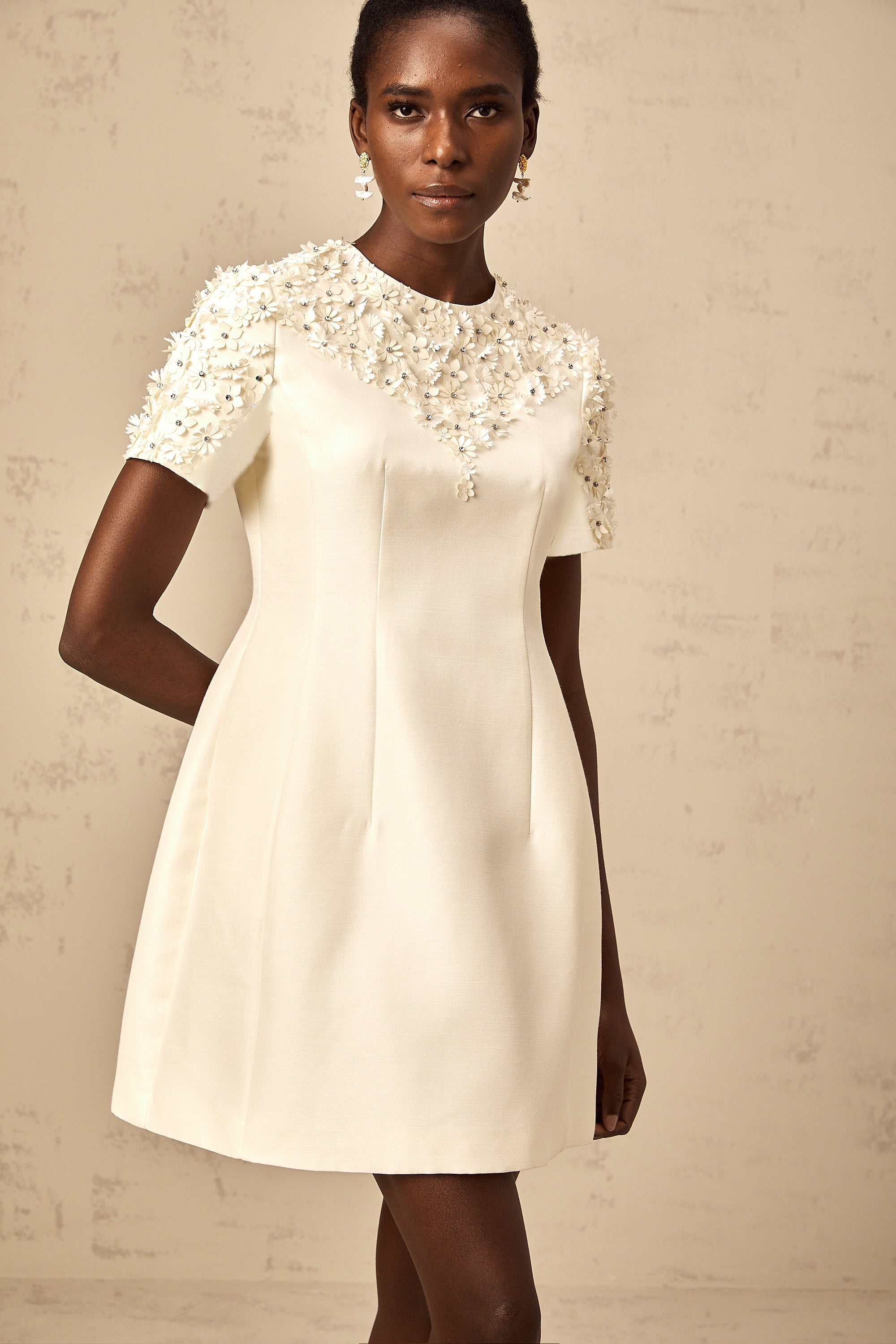 Adrienne floral-appliqué mini dress (Final Sale-US Only)