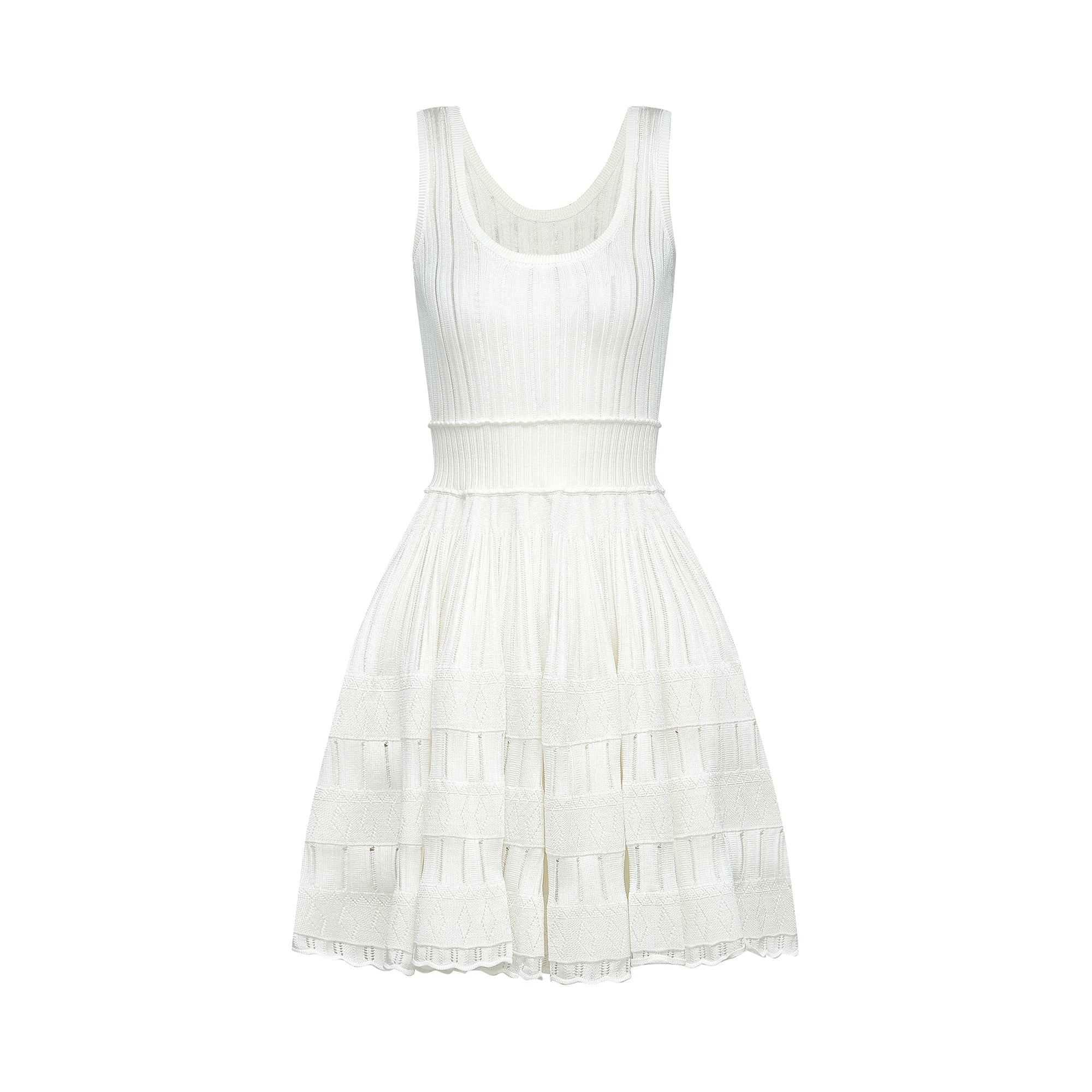 Noémie White Cut-out Pleated Mini Dress