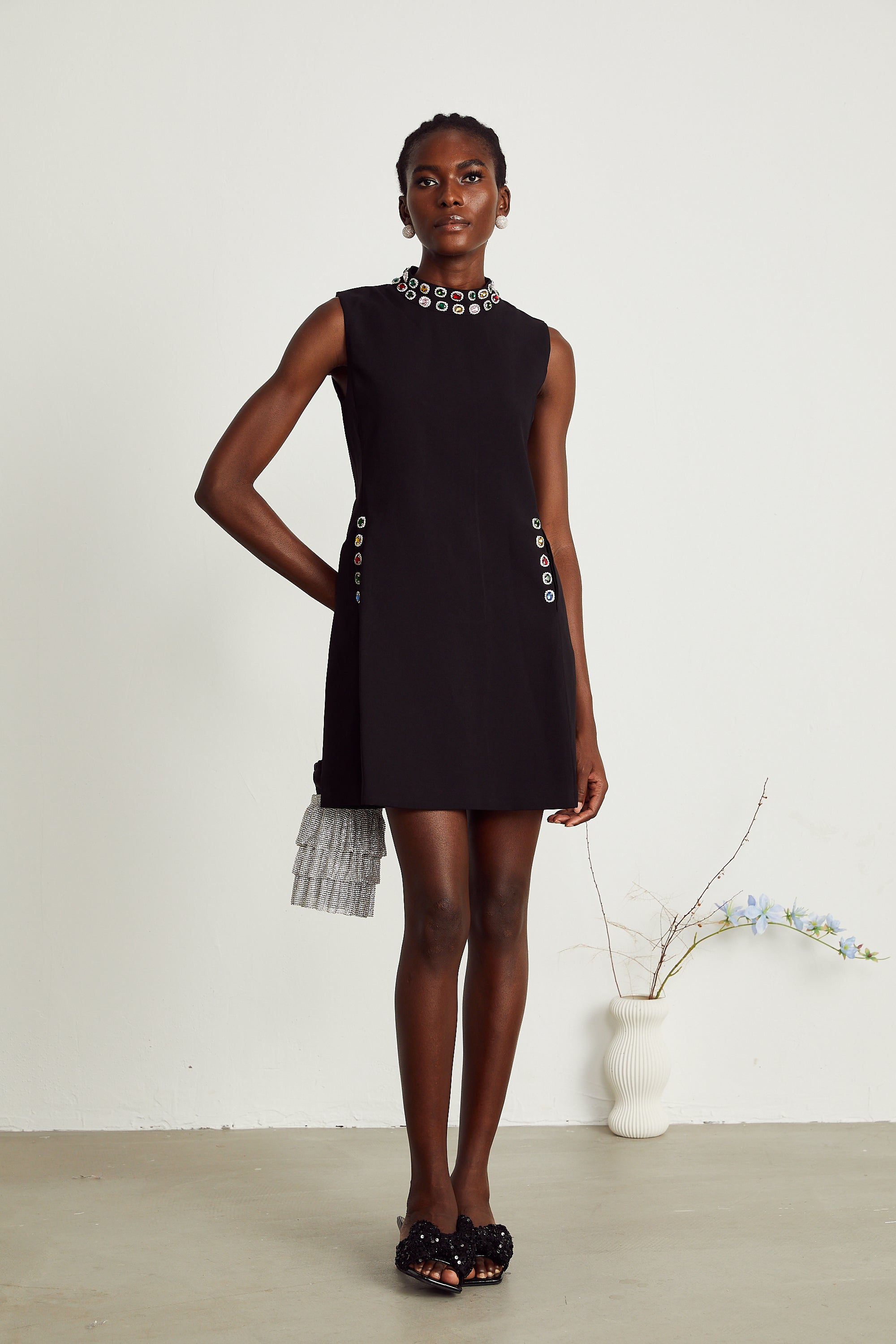Xanthe crystal-embellished sleeveless mini dress (Final Sale)