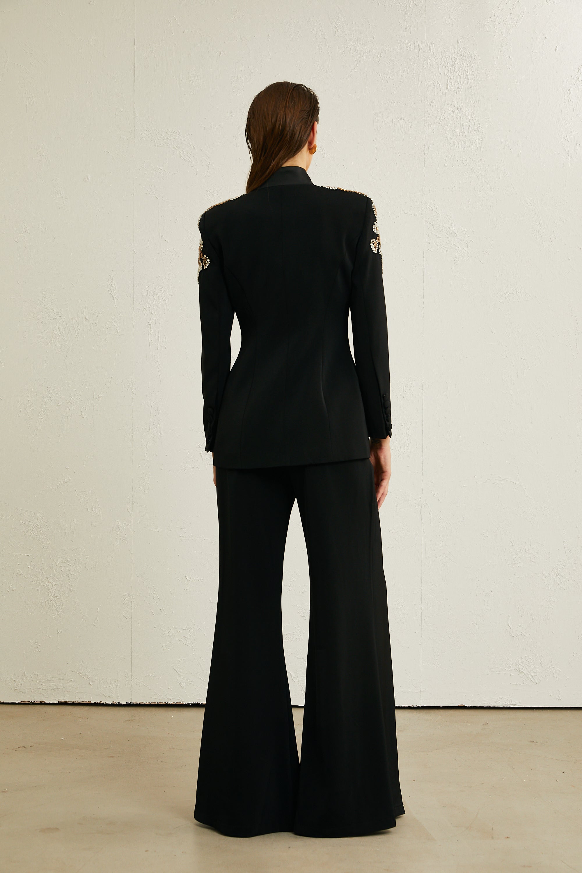 Delphine black embellished jacket & trousers matching set (Final Sale)