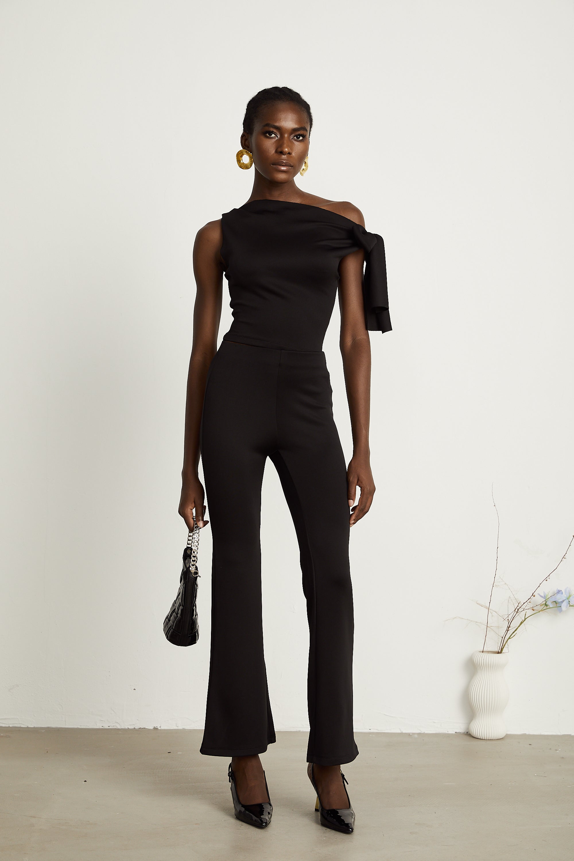 Clotilde black knitted top & trousers matching set (Final Sale-US Only)