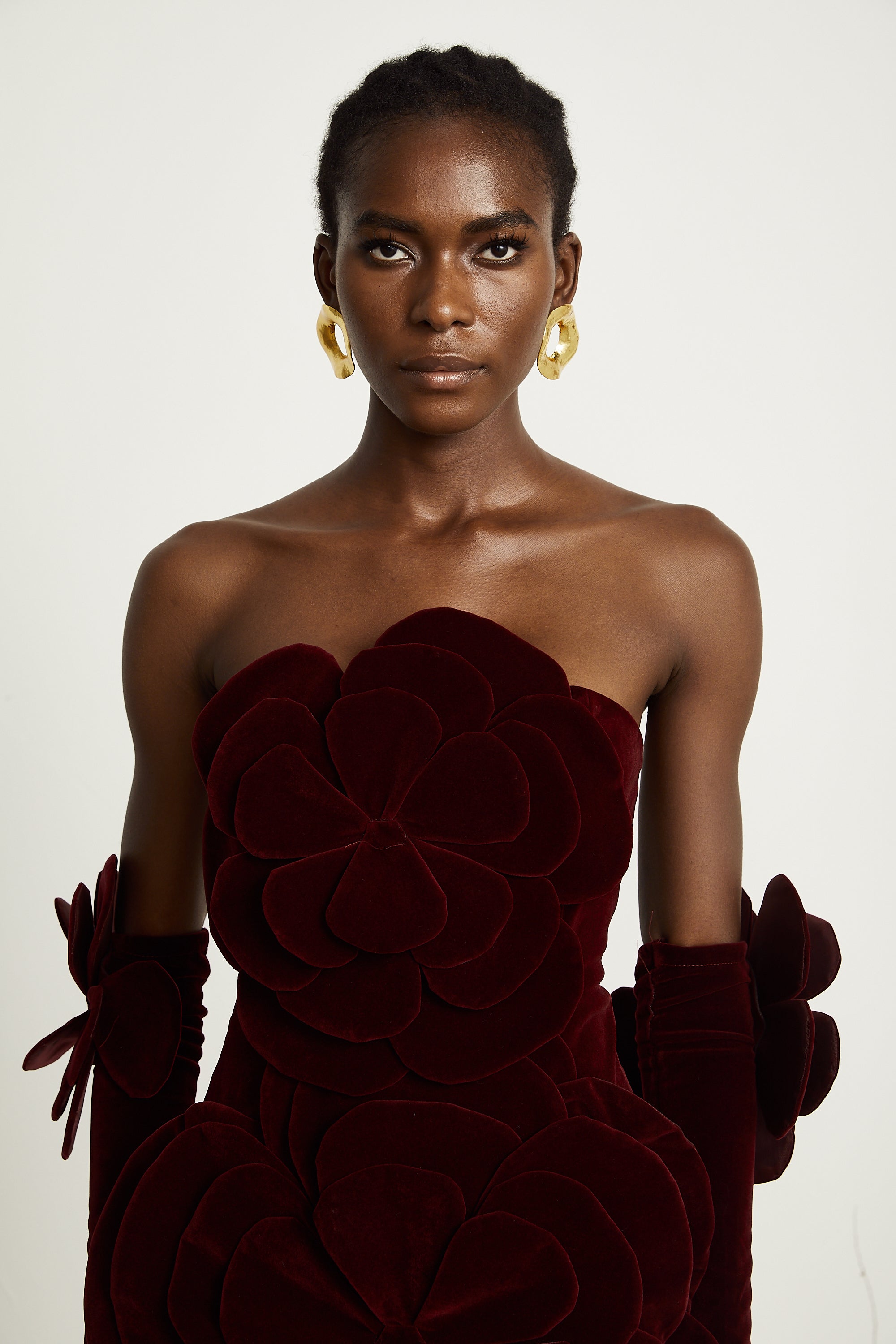 Azura Red Floral Appliqué Mini Dress (Final Sale)
