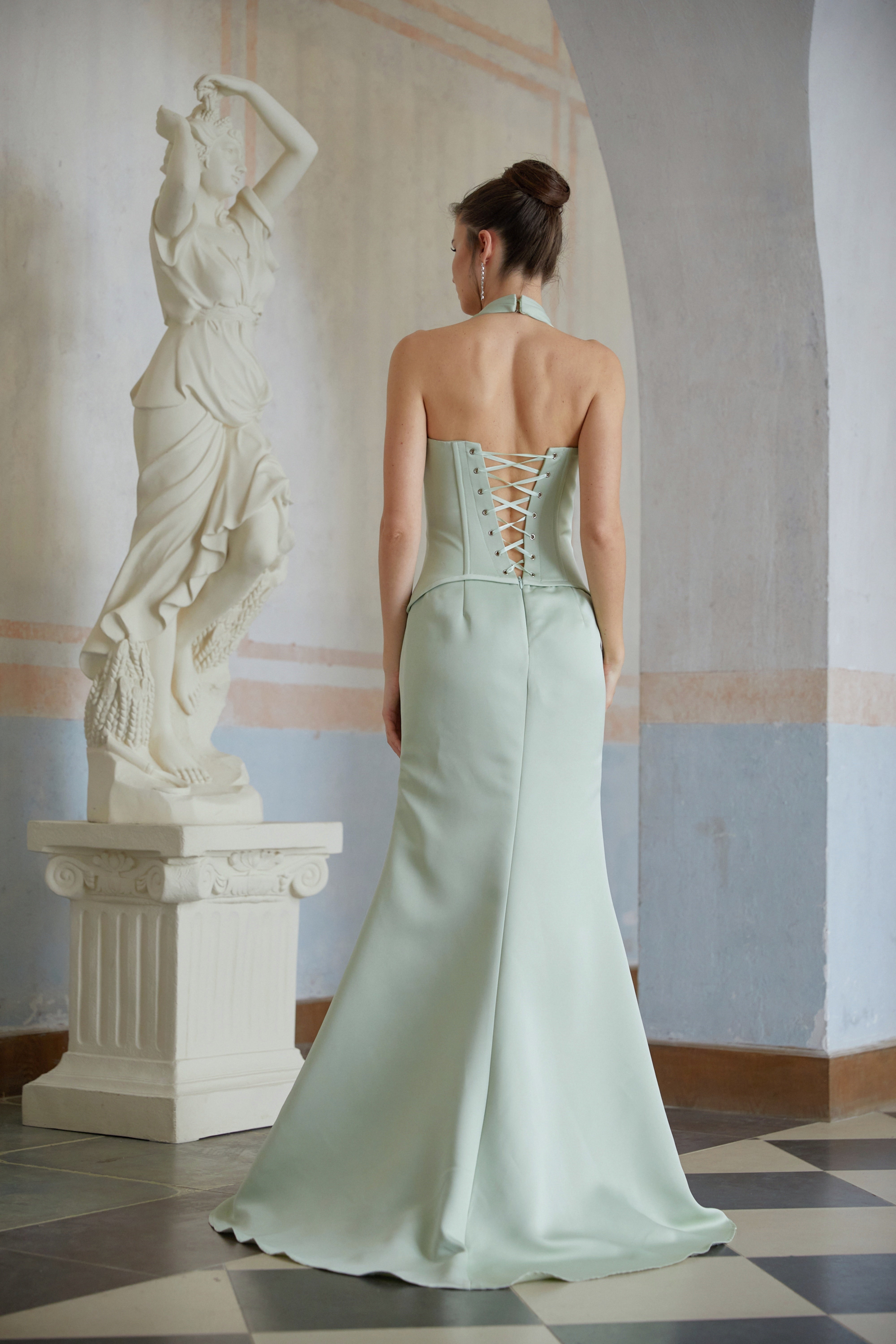 Aurélie Green Halterneck Mermaid Maxi Dress (Final Sale)
