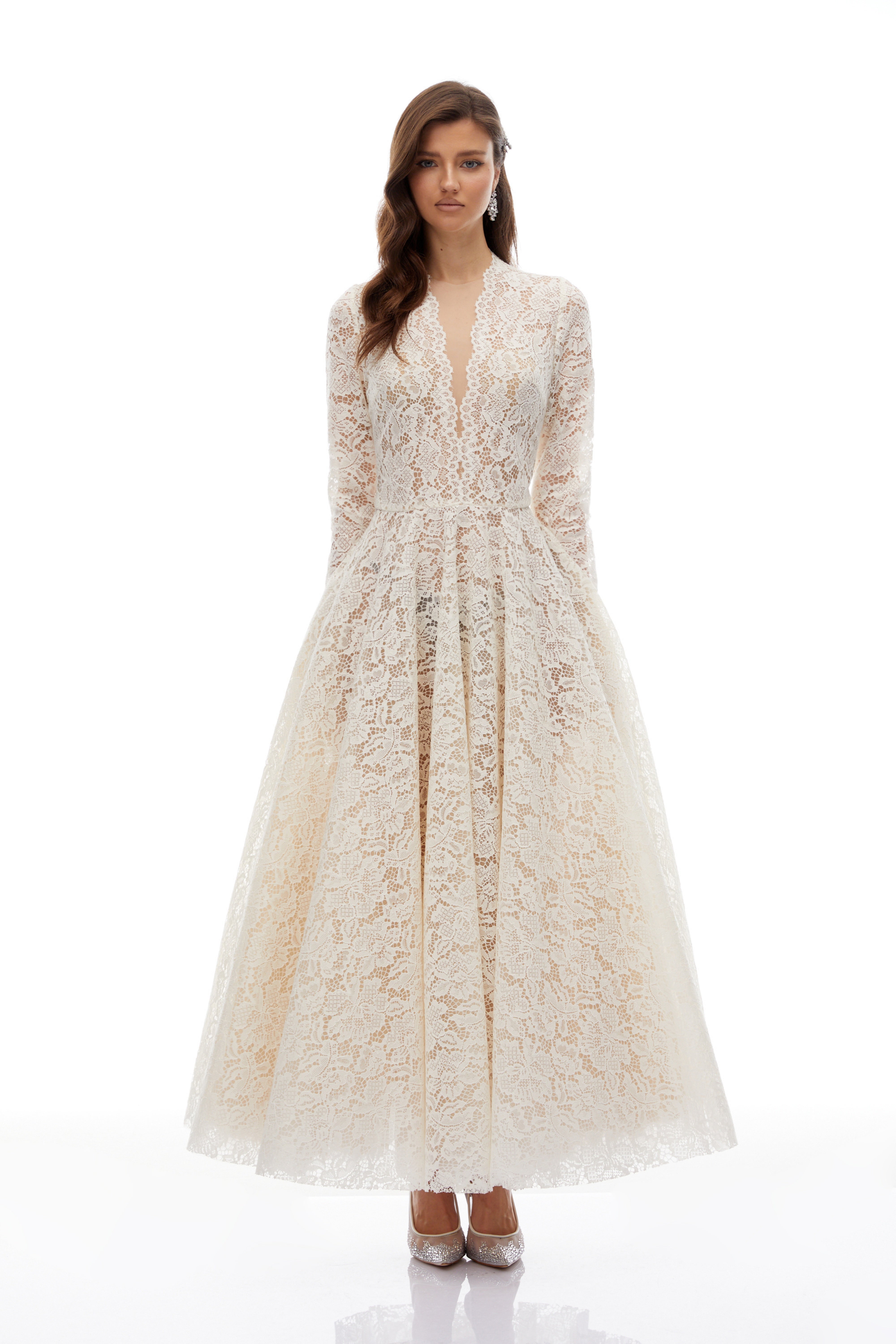 Oliana Ivory Lace Maxi Gown (Final Sale)