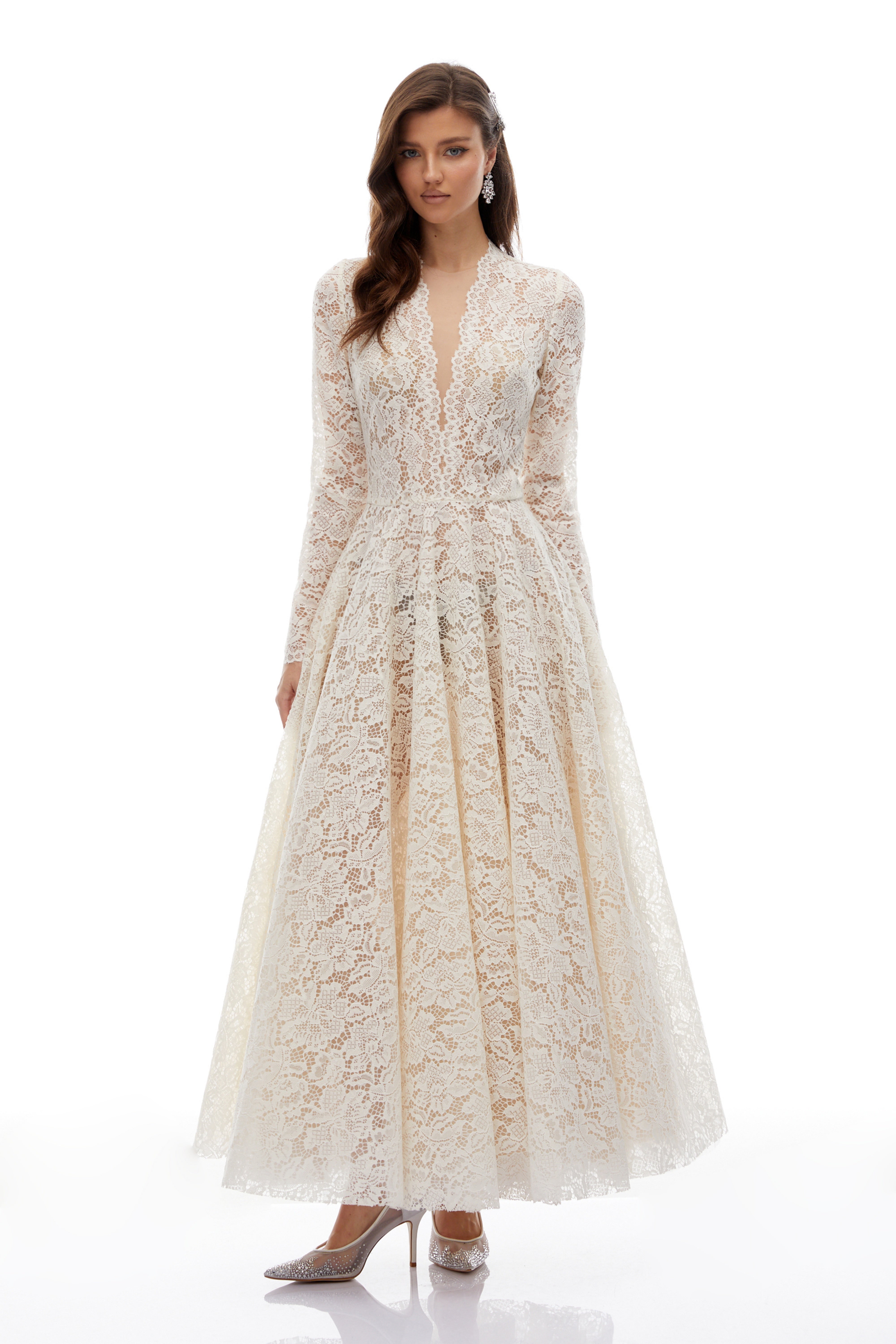 Oliana Ivory Lace Maxi Gown (Final Sale)