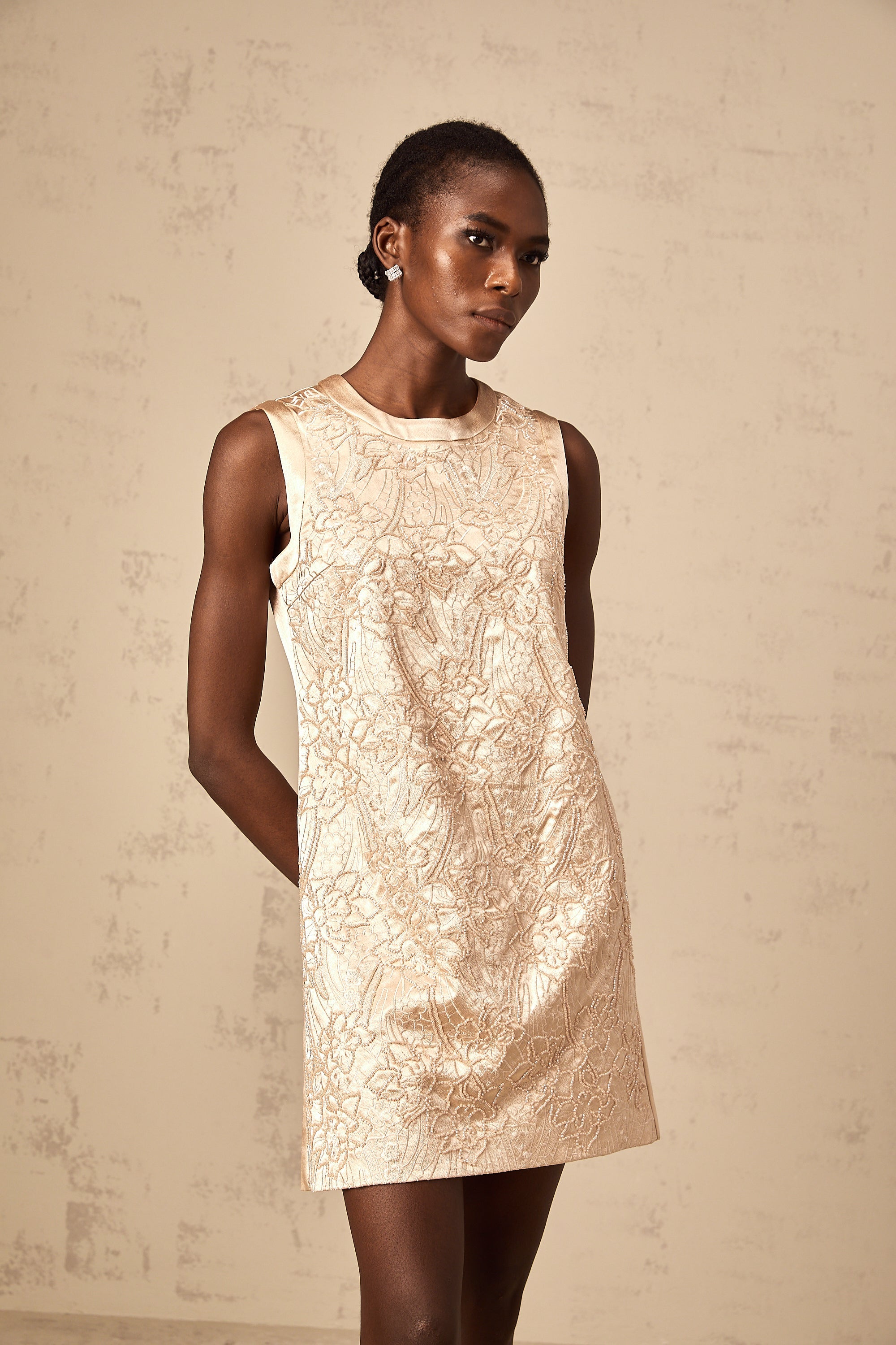Isabelle embroidered bead-embellished mini dress (Final Sale)