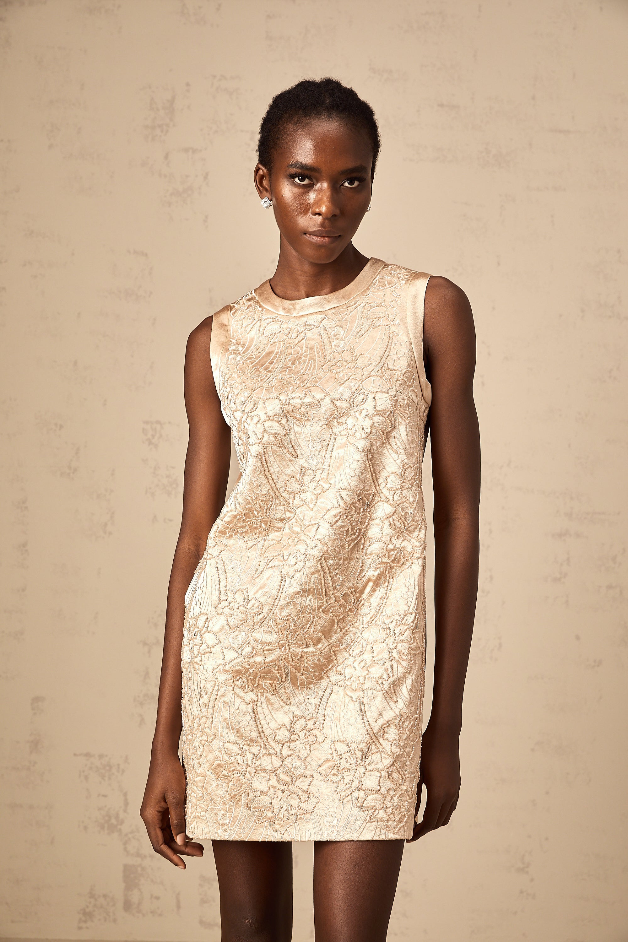 Isabelle embroidered bead-embellished mini dress (Final Sale)