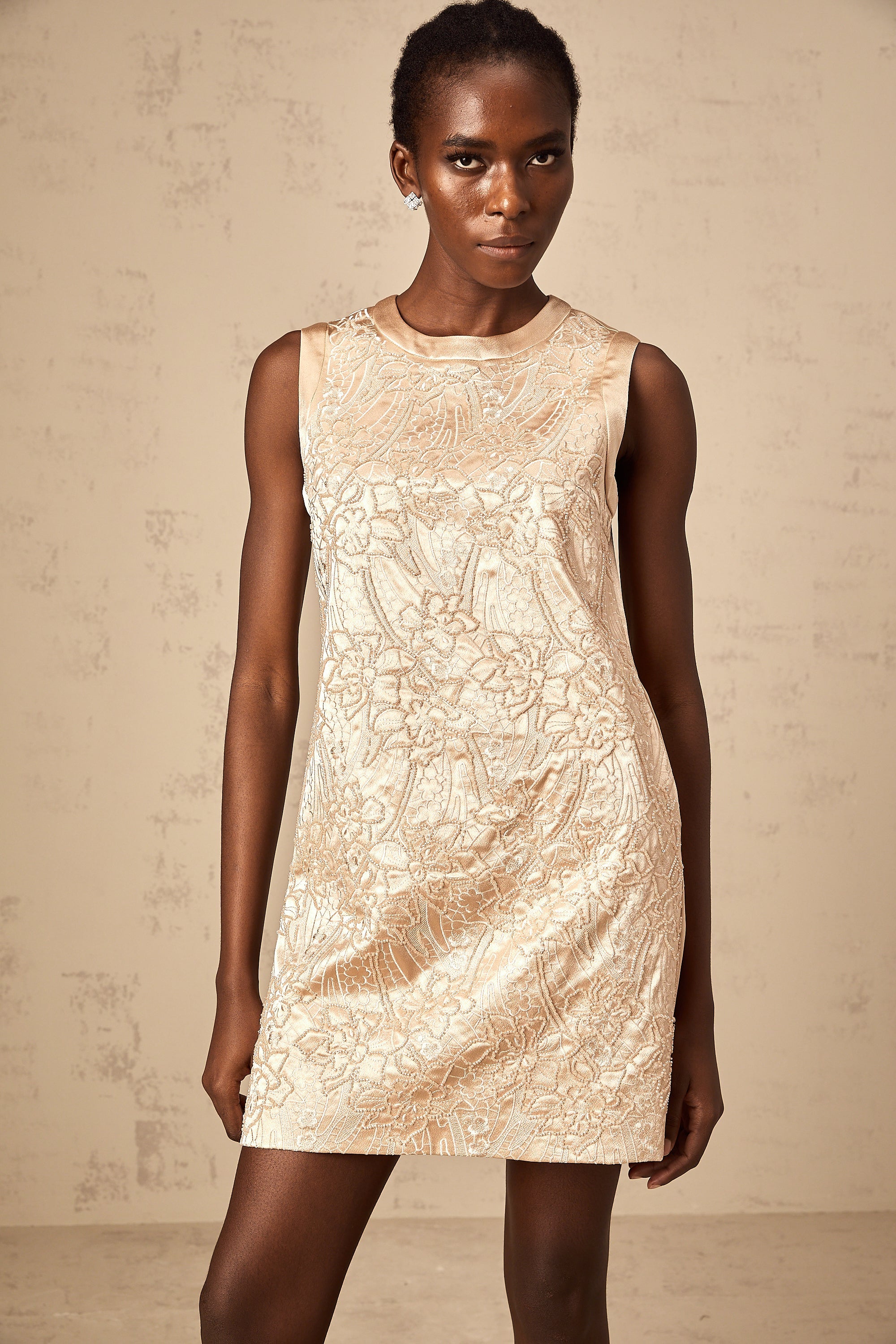 Isabelle embroidered bead-embellished mini dress (Final Sale)