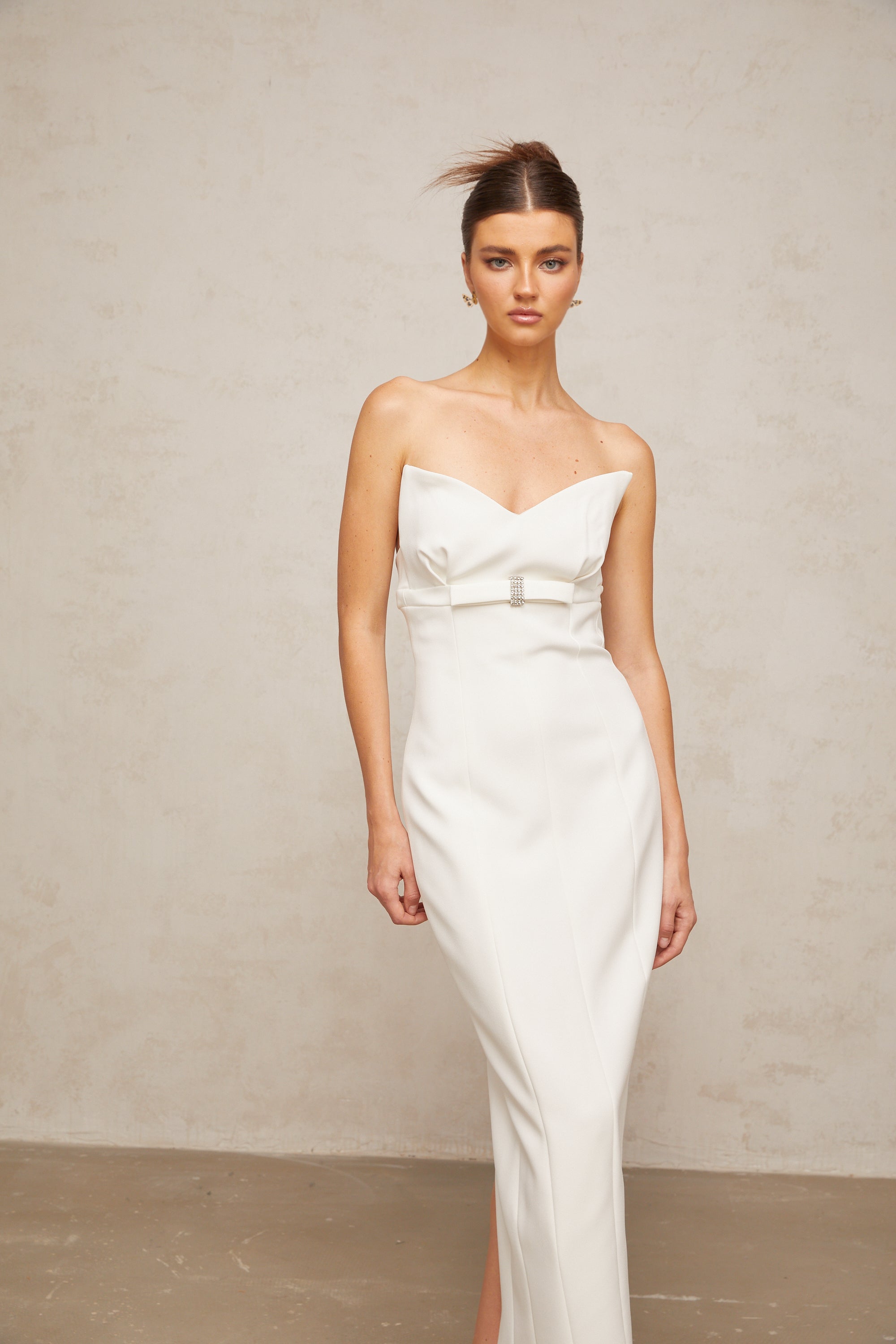 Isaline white corset bow-detail midi dress (Final Sale-US Only)