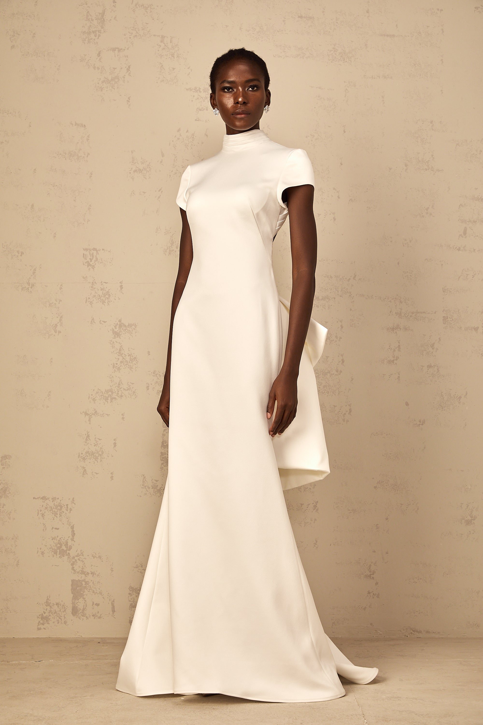 Camille White Statement Bow Mermaid Maxi Dress (Final Sale)