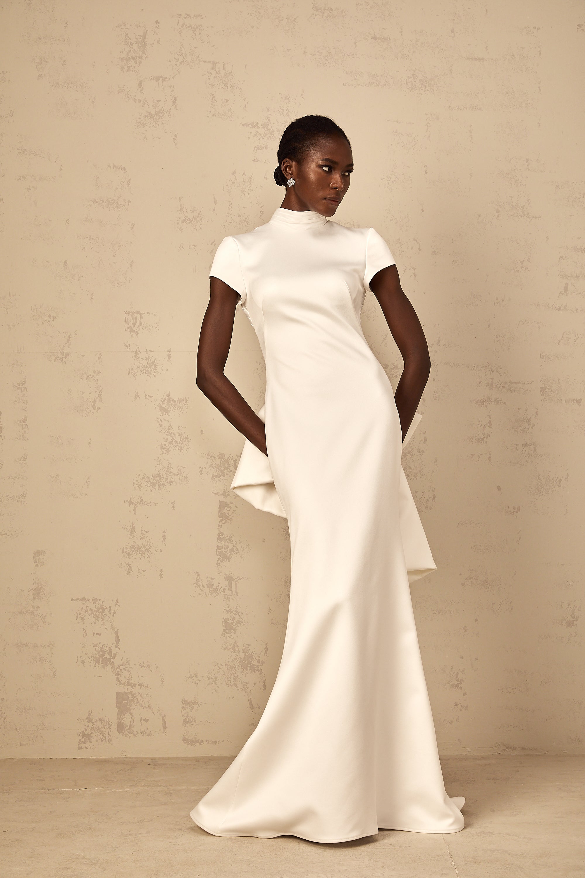 Camille White Statement Bow Mermaid Maxi Dress (Final Sale)