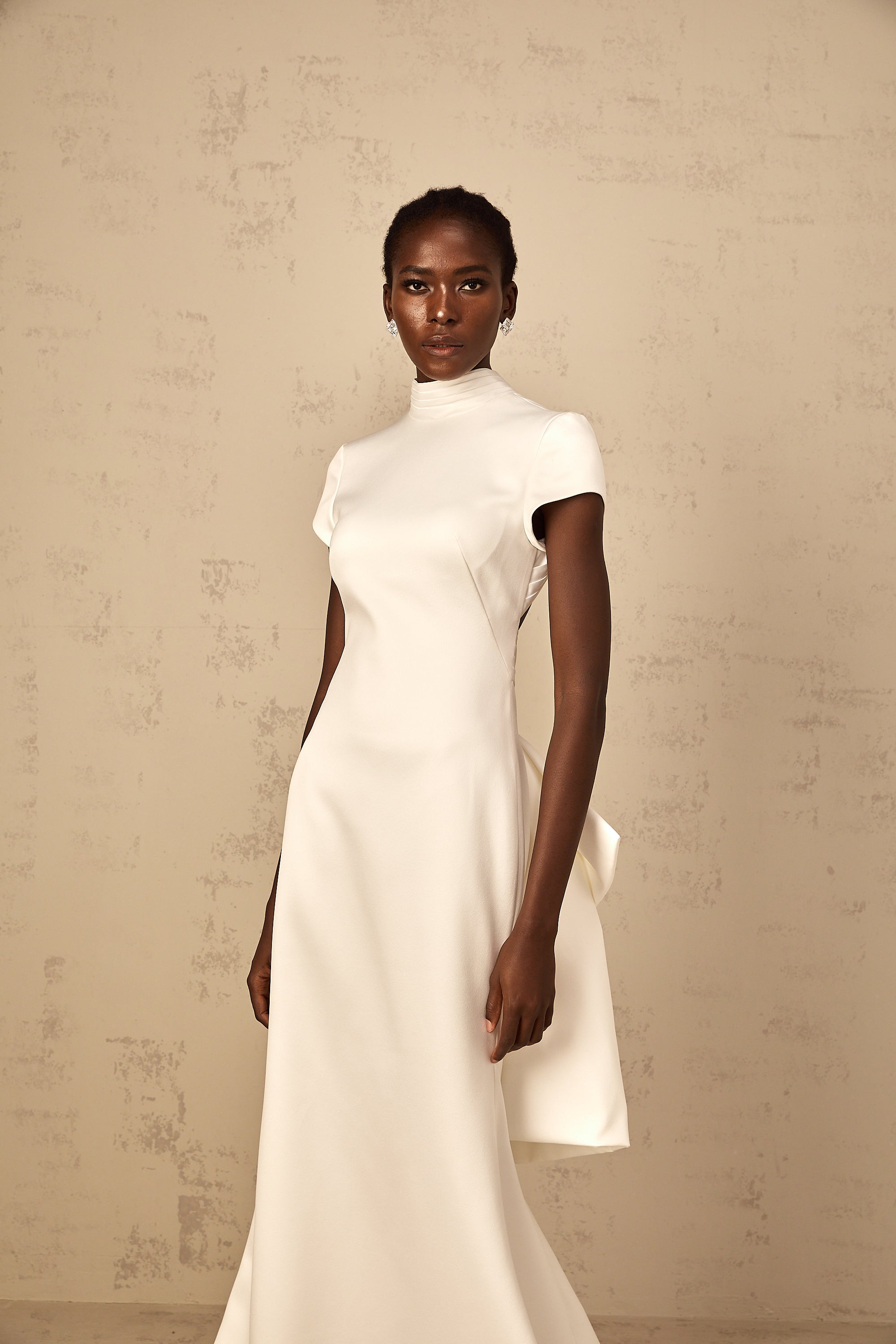 Camille White Statement Bow Mermaid Maxi Dress (Final Sale)