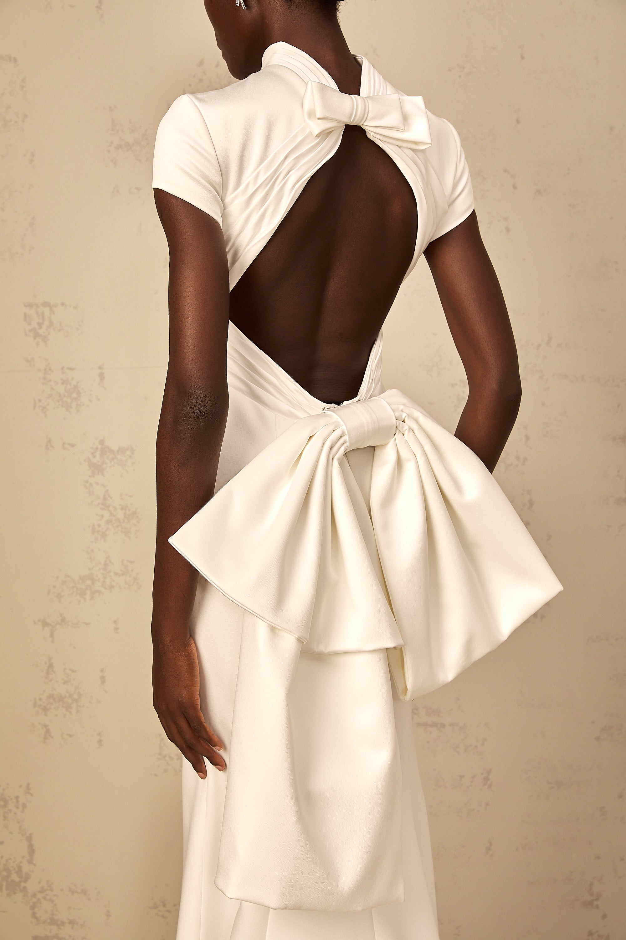 Camille White Statement Bow Mermaid Maxi Dress (Final Sale)
