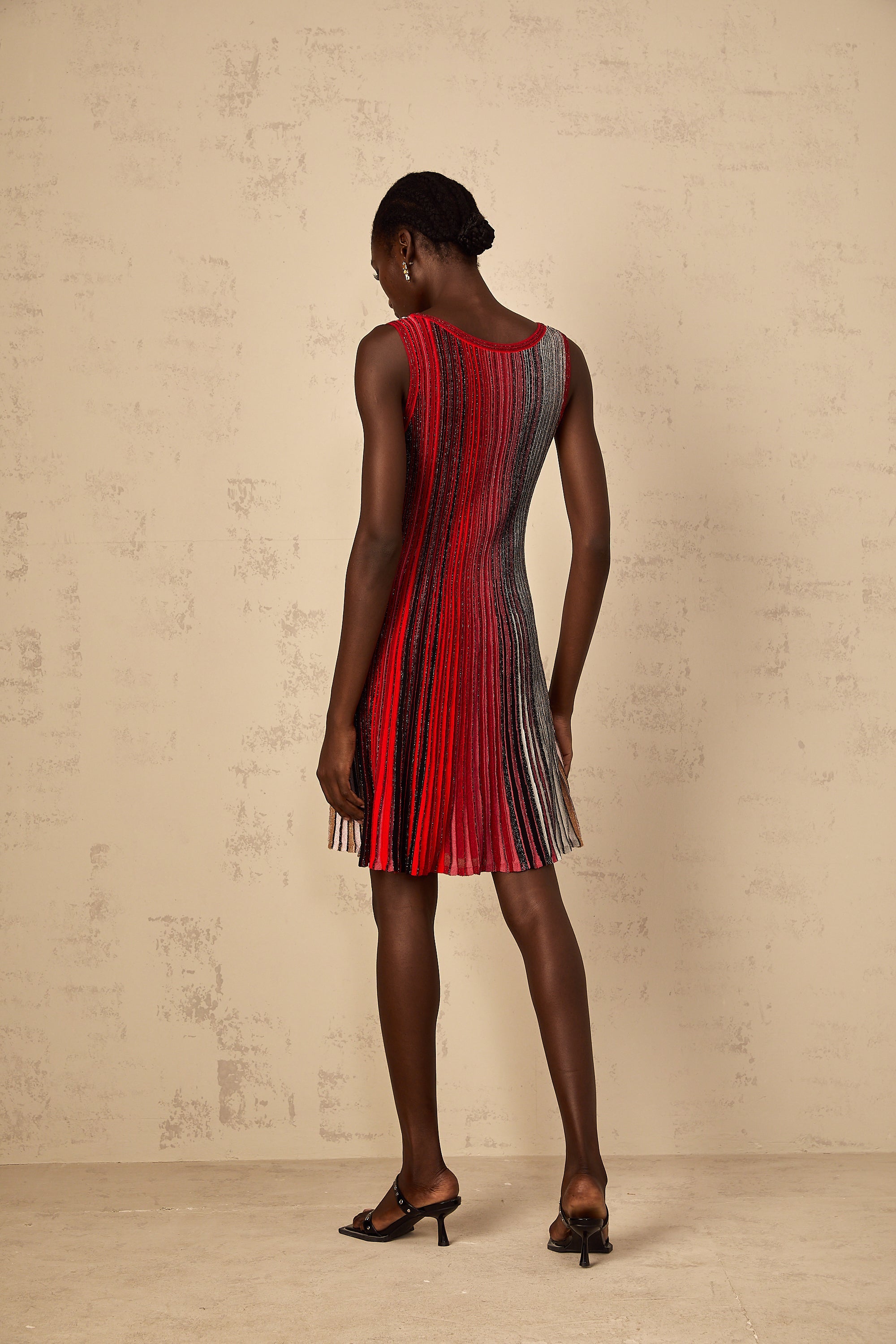 Amaryllis Red Sequin Striped Knit Mini Dress (Final Sale-US Only)