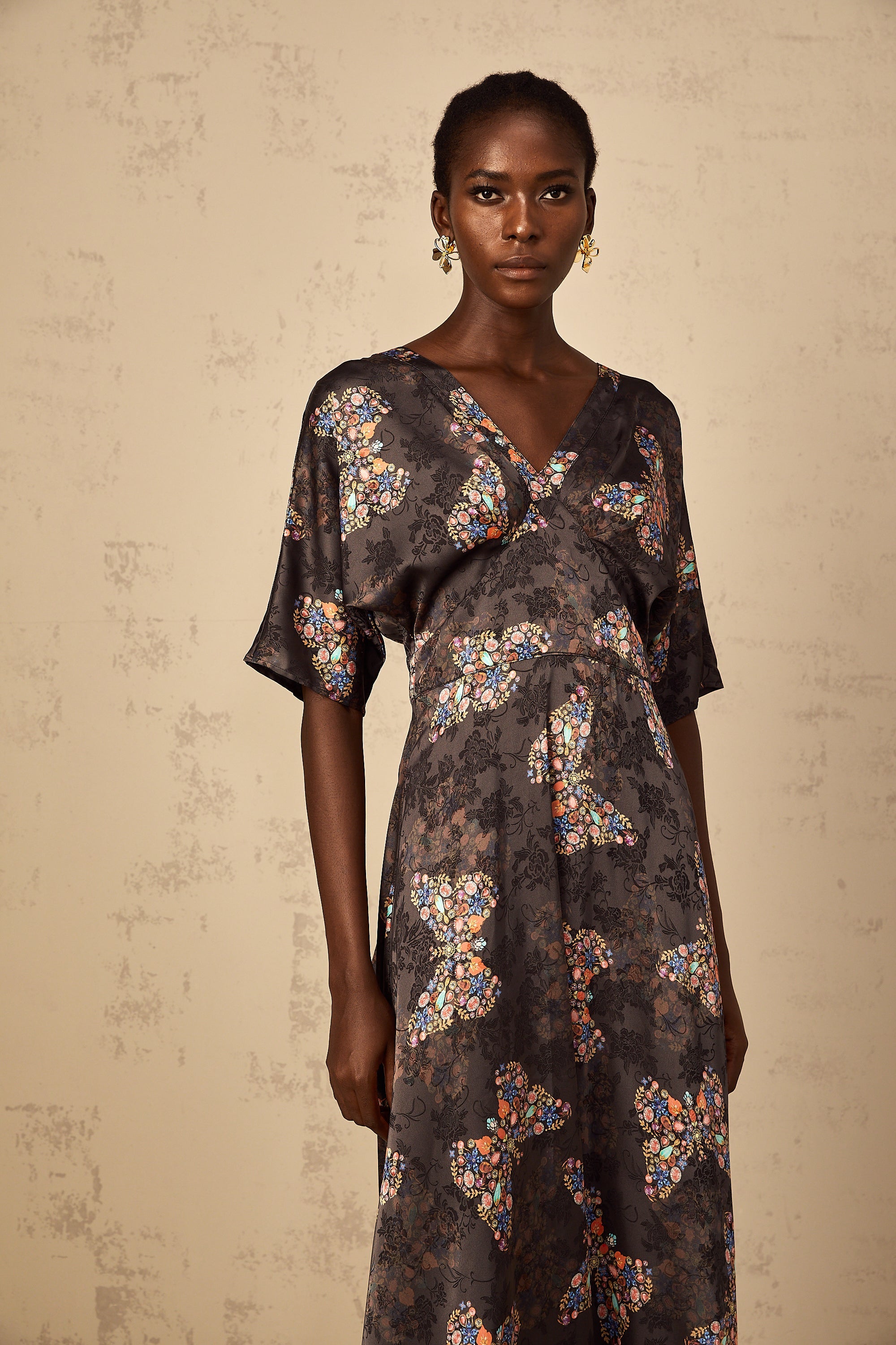Glannon Black Self-Tie Butterfly Print Maxi Dress (Final Sale-US Only)