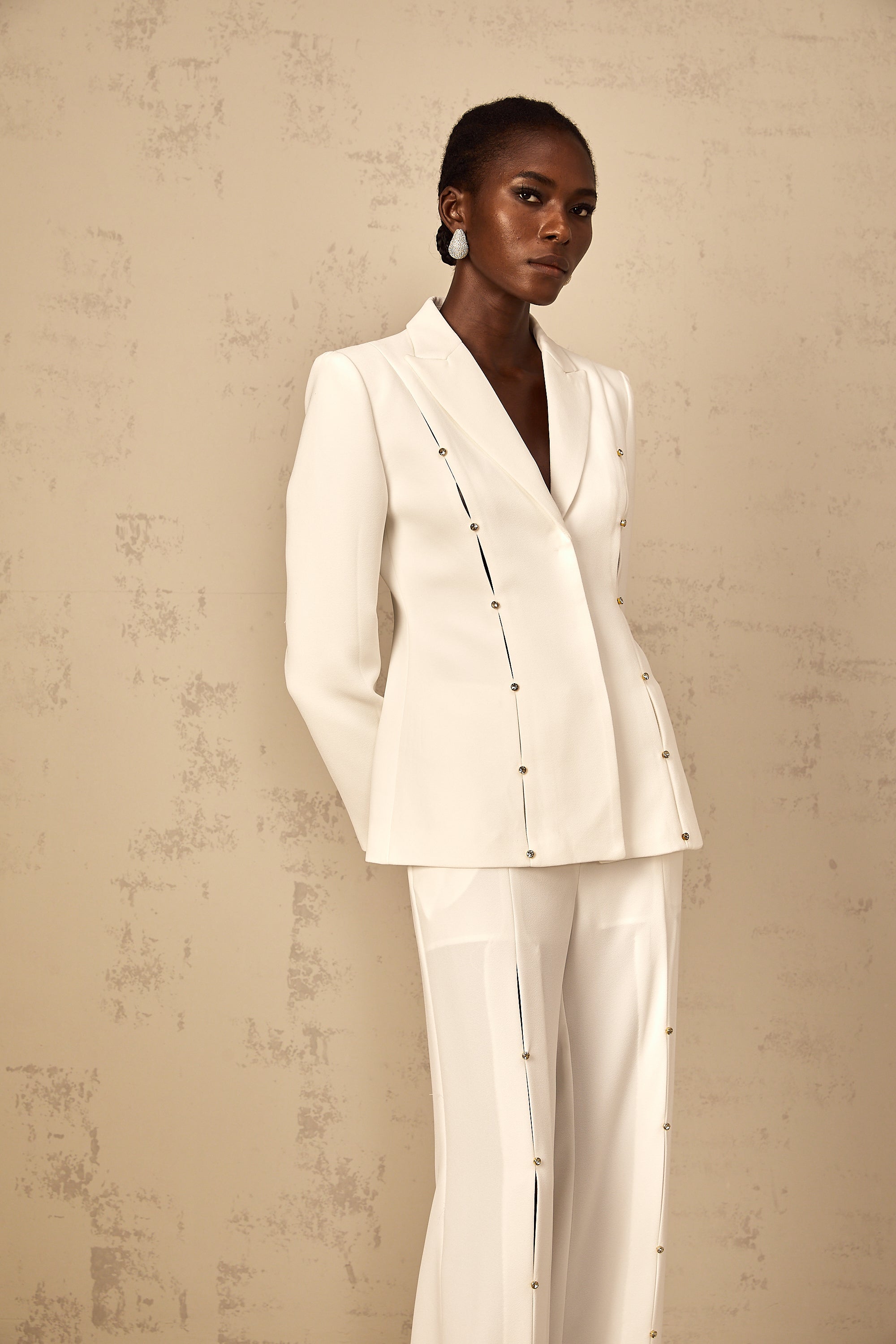 Frida Embellished Blazer & Trouser Pant Set (Final Sale-US Only)