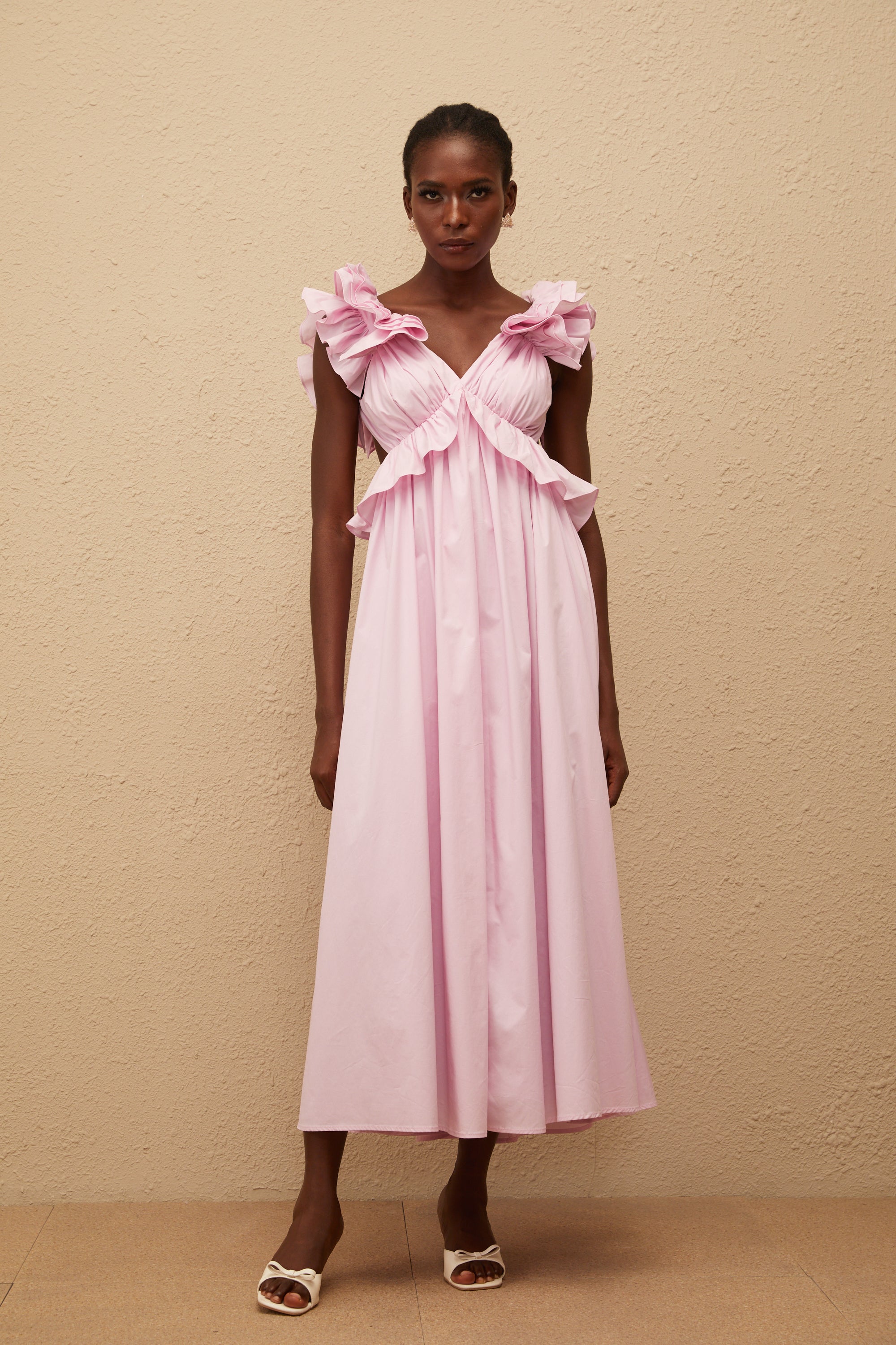 Adélaïde Pink Open Back Maxi Dress (Final Sale-US Only)