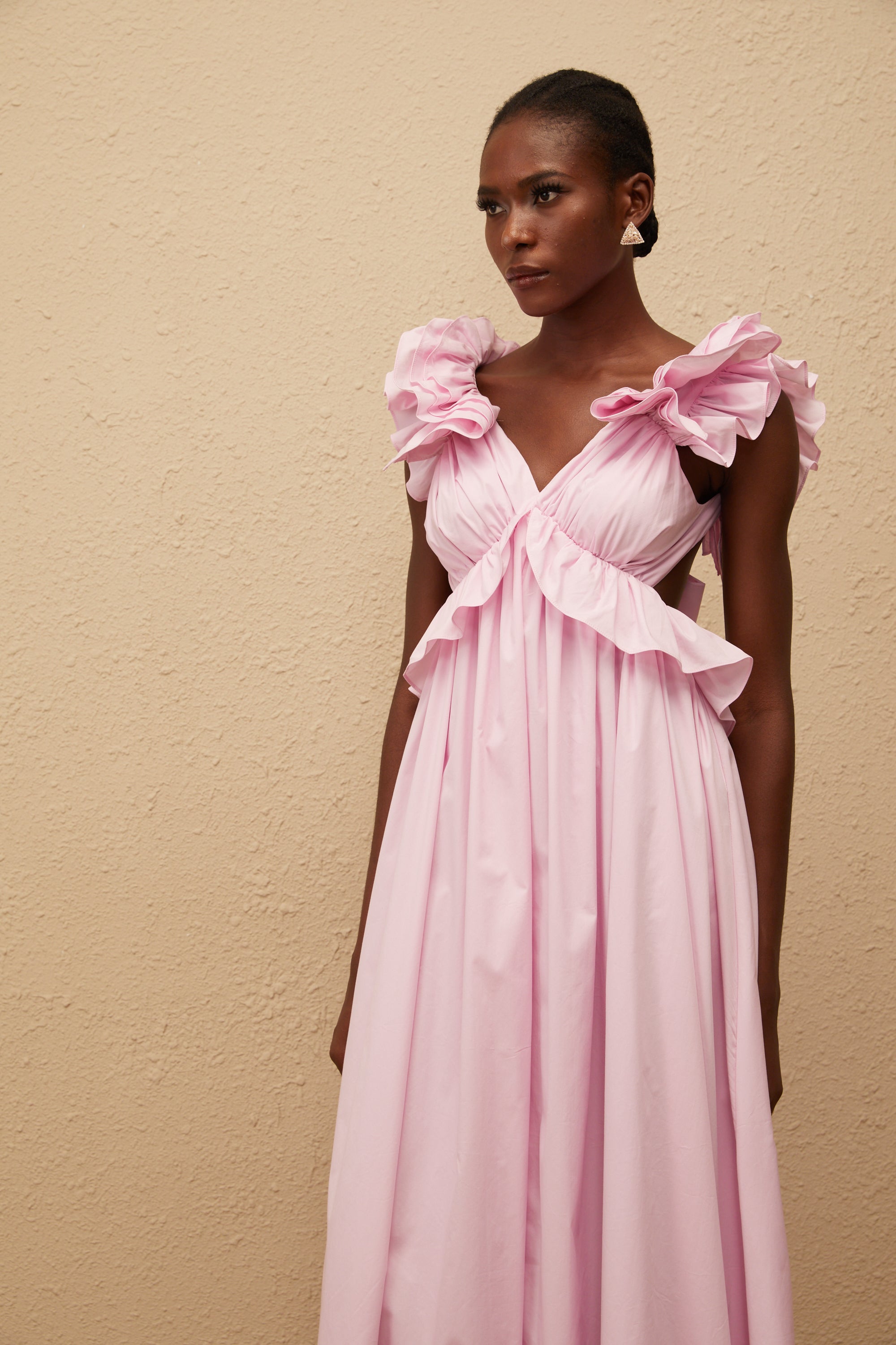 Adélaïde Pink Open Back Maxi Dress (Final Sale-US Only)