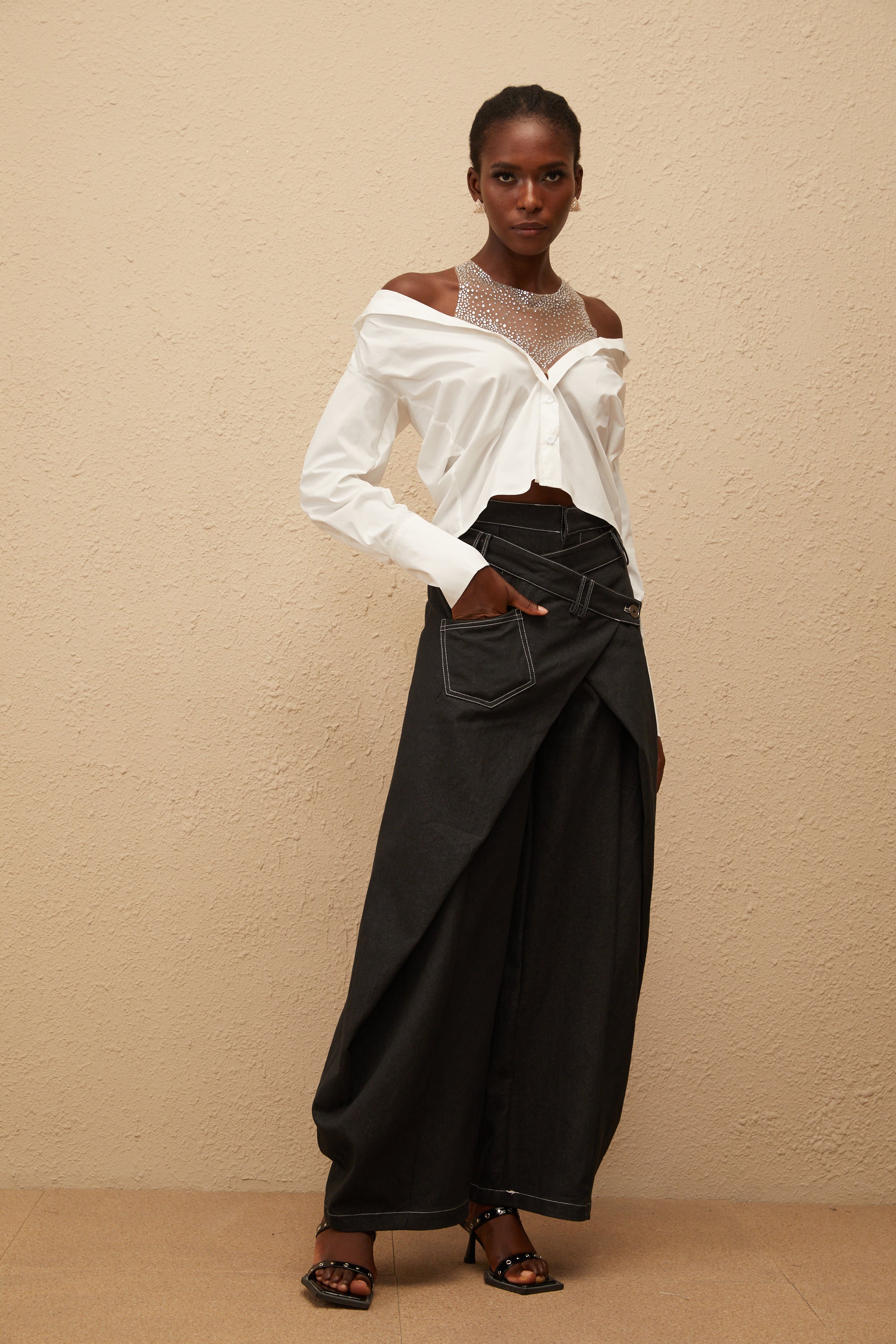 Emma Black Deconstructed Baggy Jeans (Final Sale)