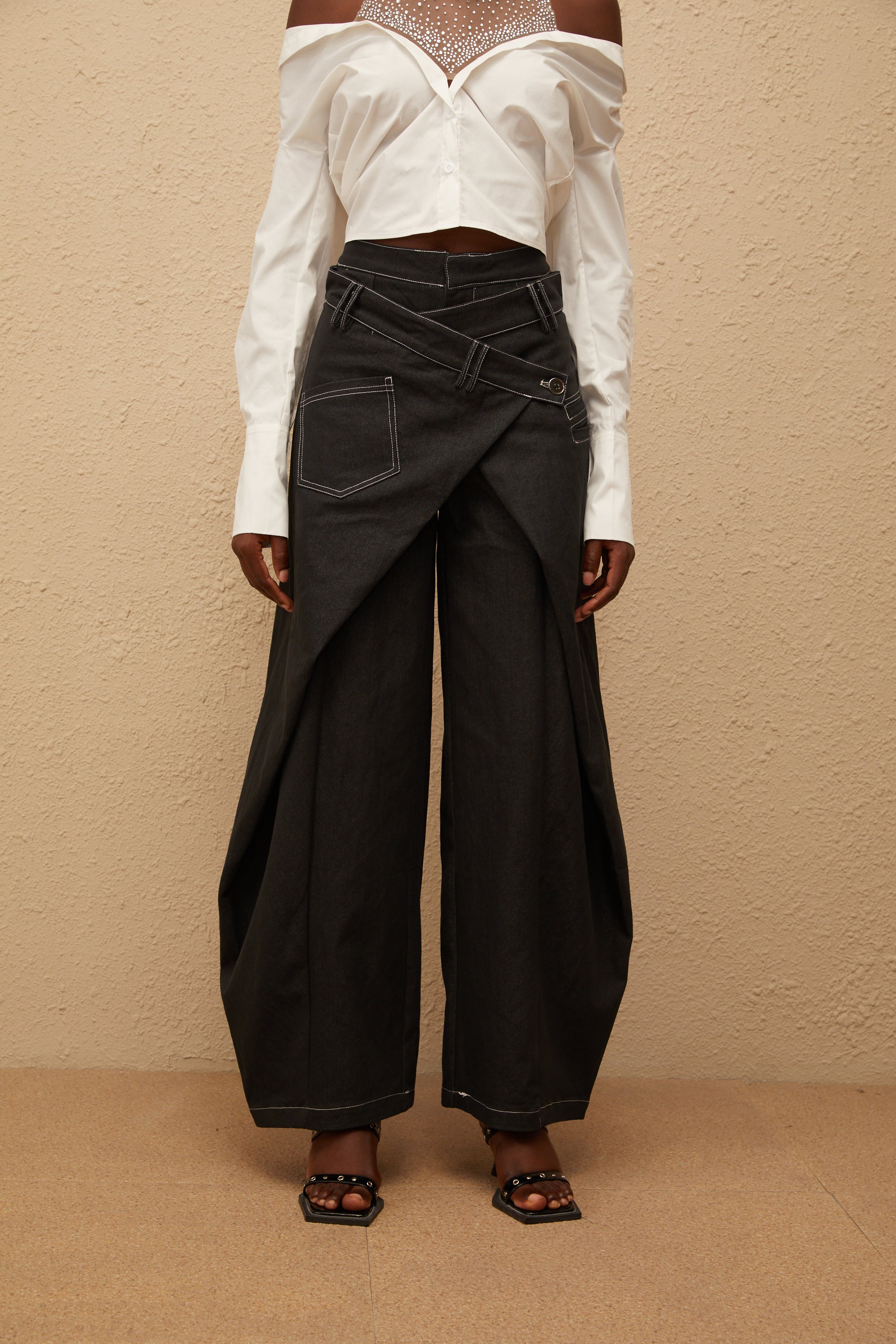 Emma Black Deconstructed Baggy Jeans (Final Sale)