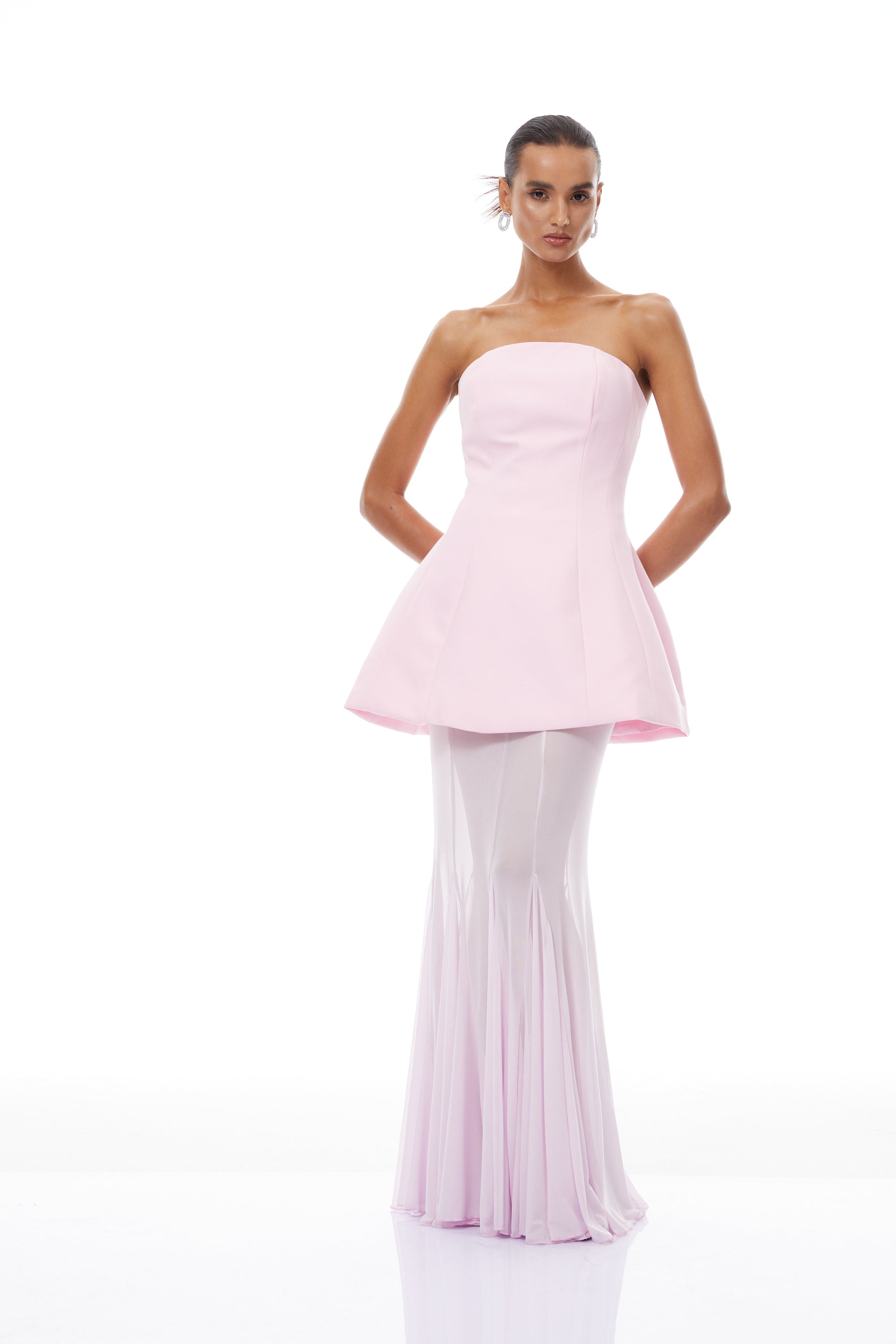 Mélanie Pink Corset Dress & Mesh Skirt Set (Final Sale-US Only)