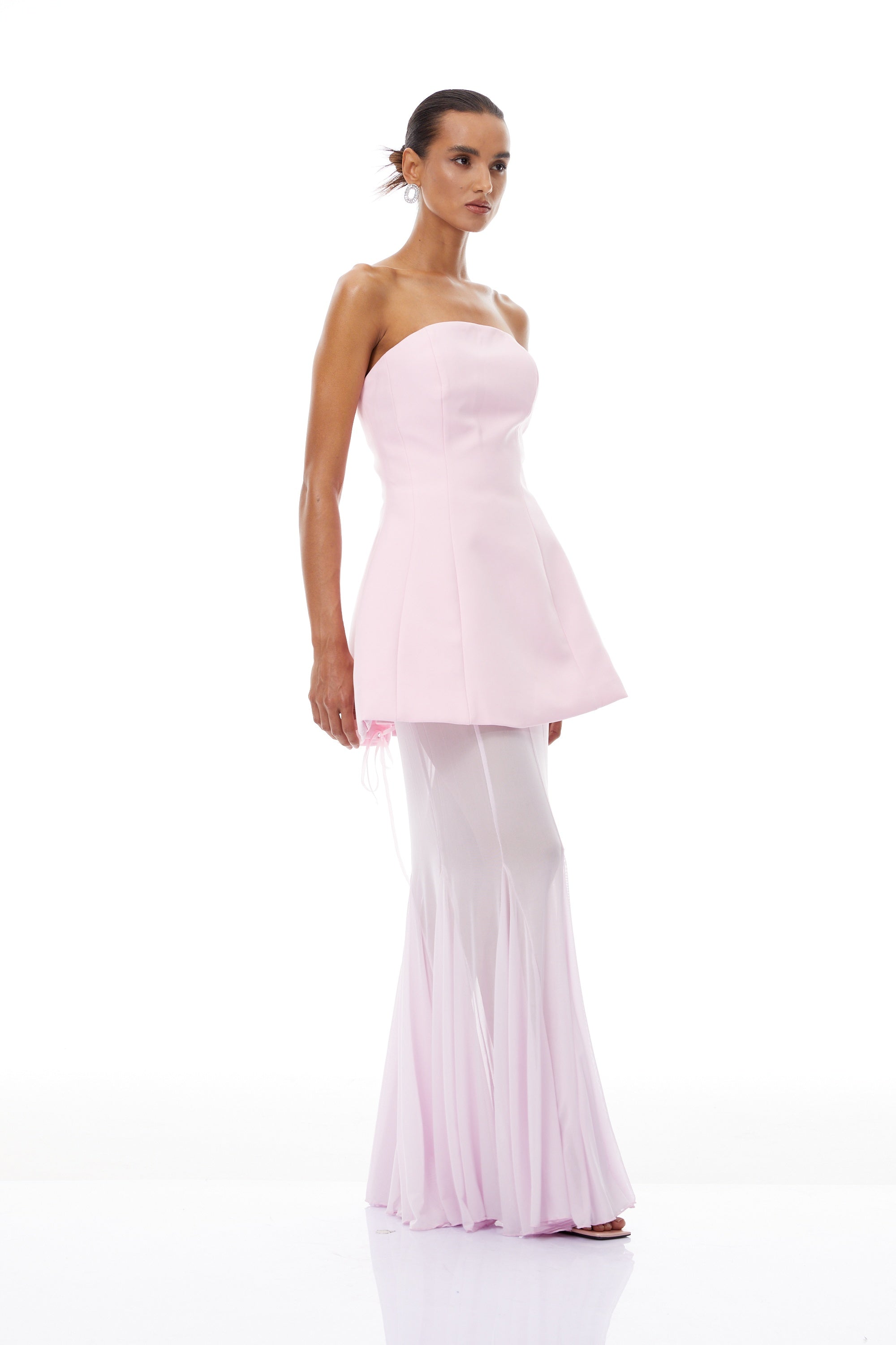 Mélanie Pink Corset Dress & Mesh Skirt Set (Final Sale)