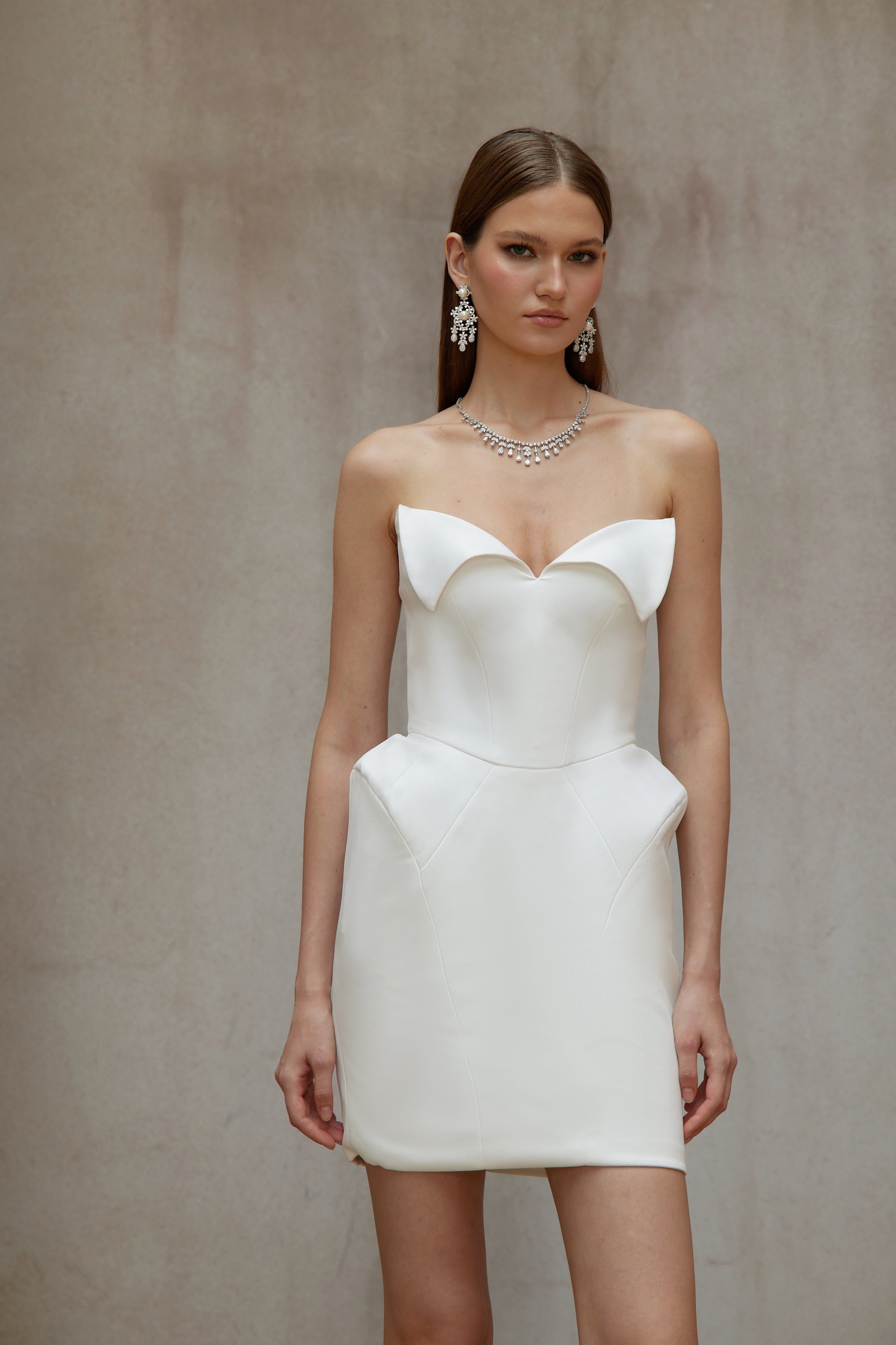 Alba White Barrel Waist Corset Mini Dress (Final Sale)