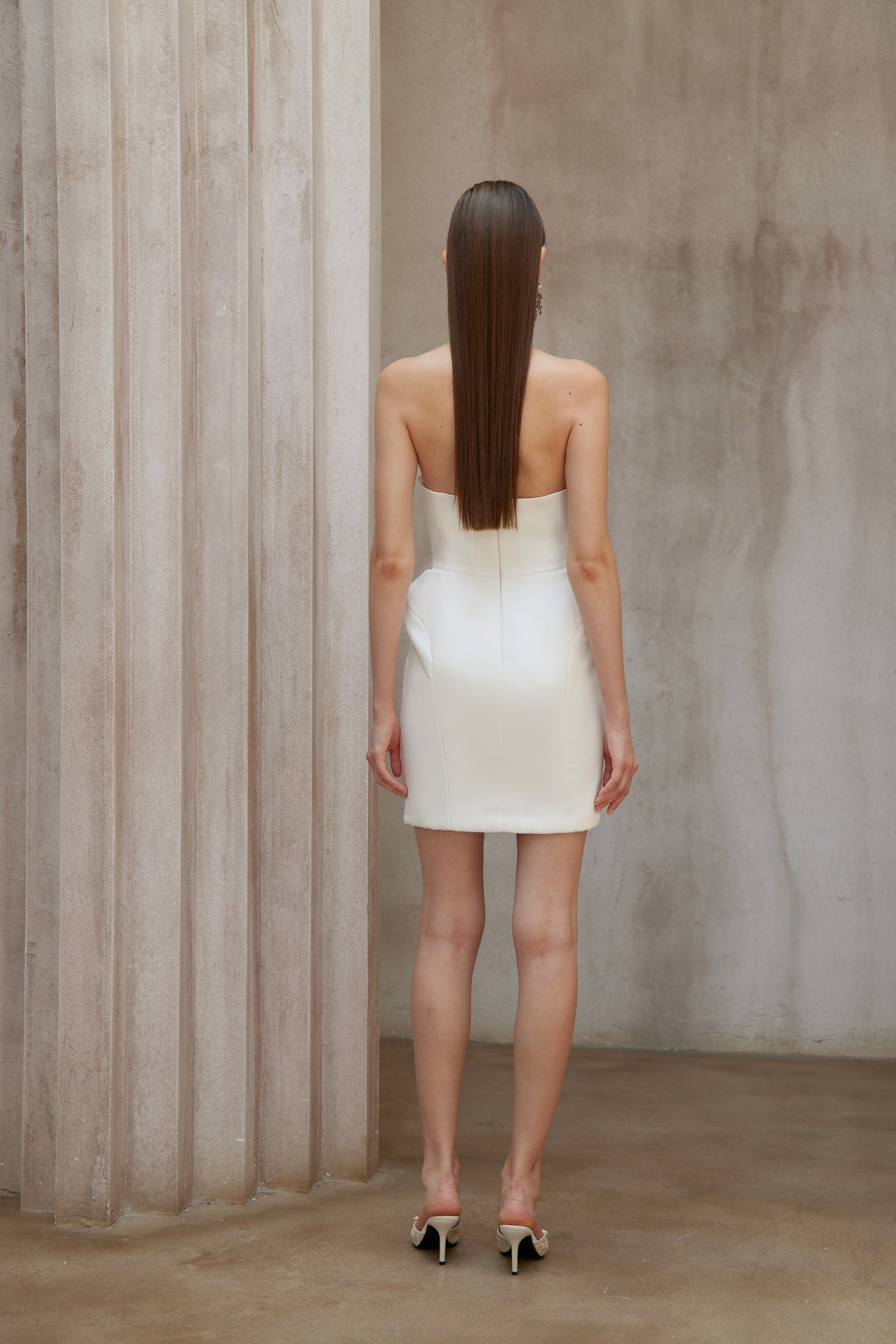 Alba White Barrel Waist Corset Mini Dress (Final Sale-US Only)