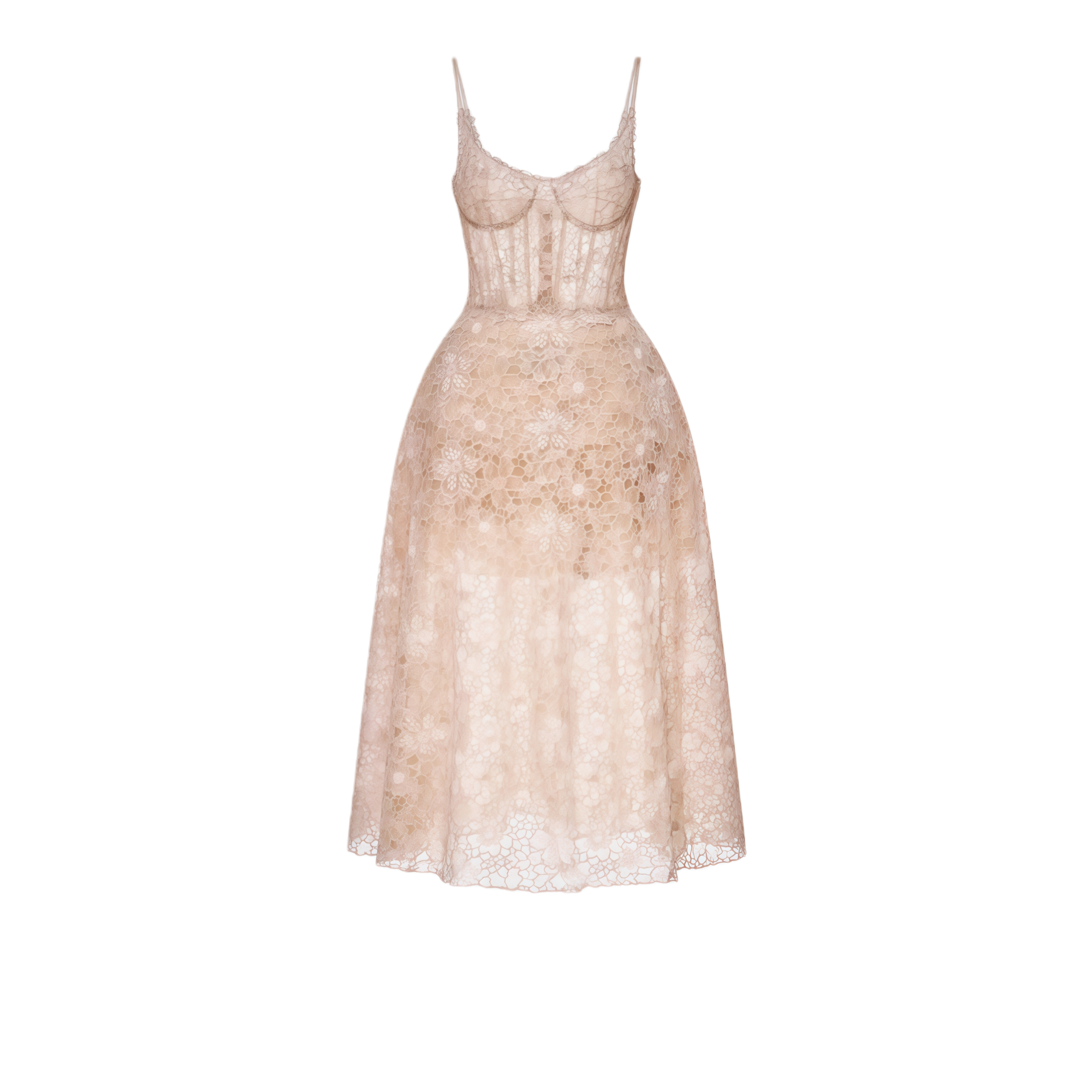 Kristoffer Pink Floral Lace Midi Dress (Final Sale)
