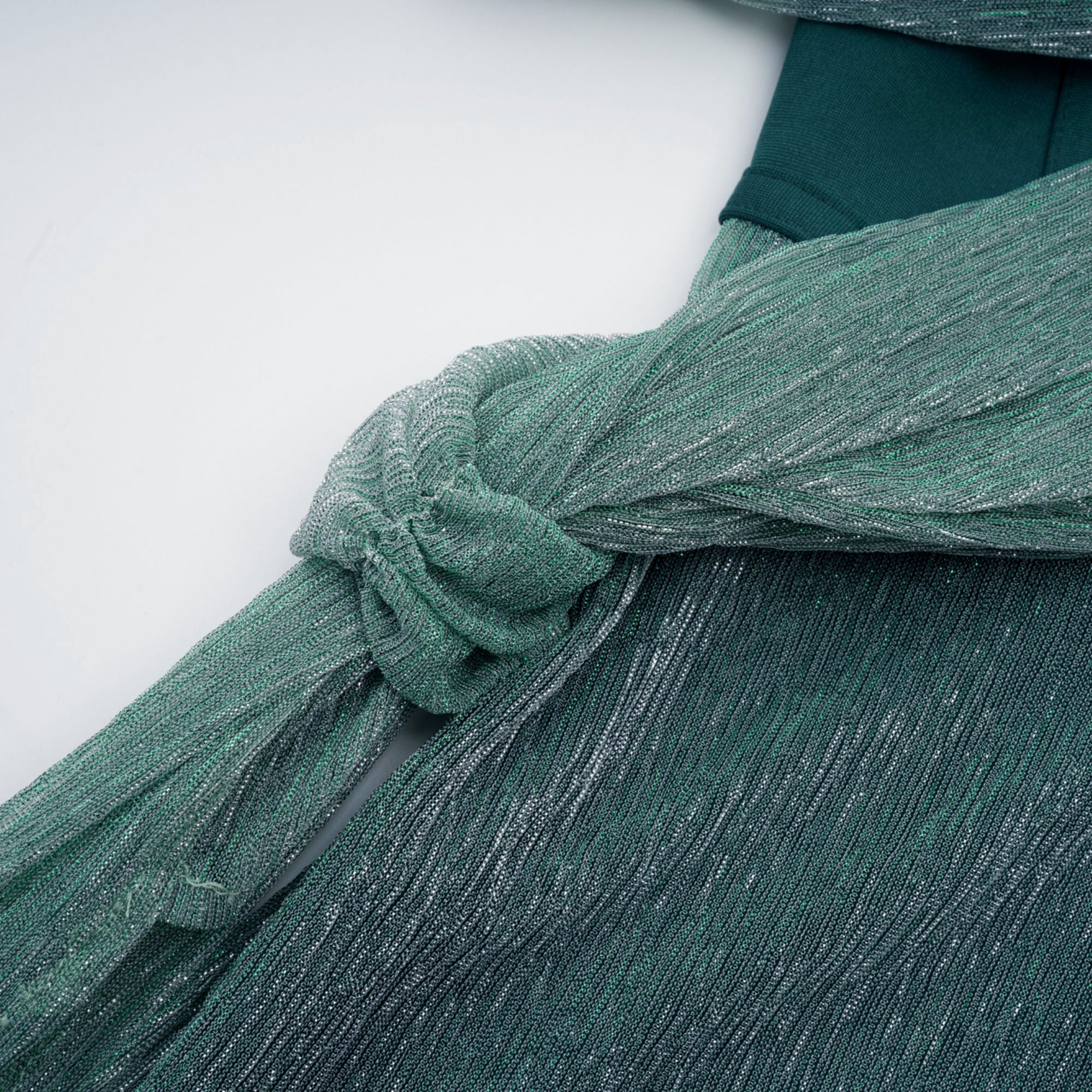 Delphine Ribbon-Design Corset Maxi Dress in Green