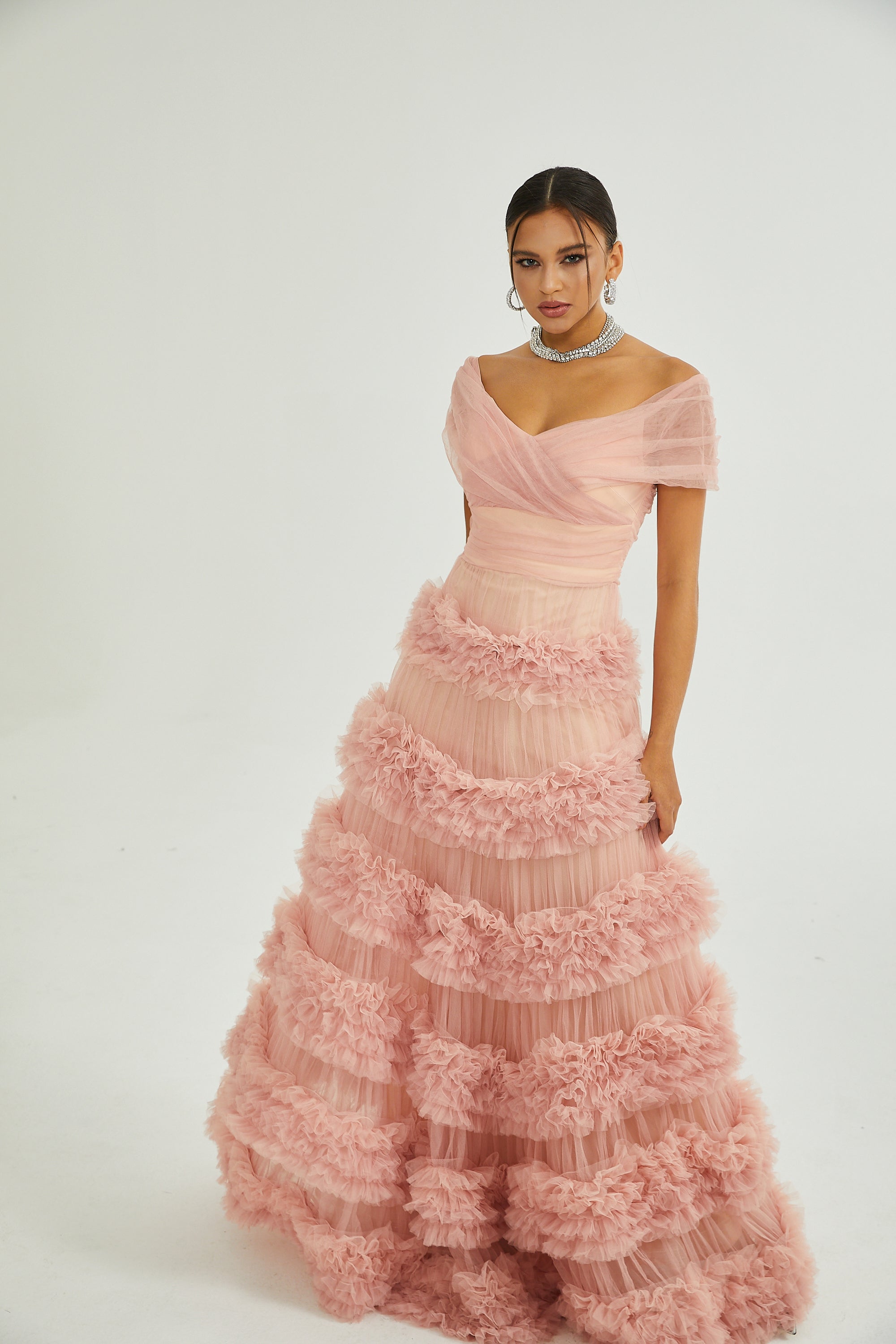 Solène Pink Tiered Maxi Dress (Final Sale-US Only)