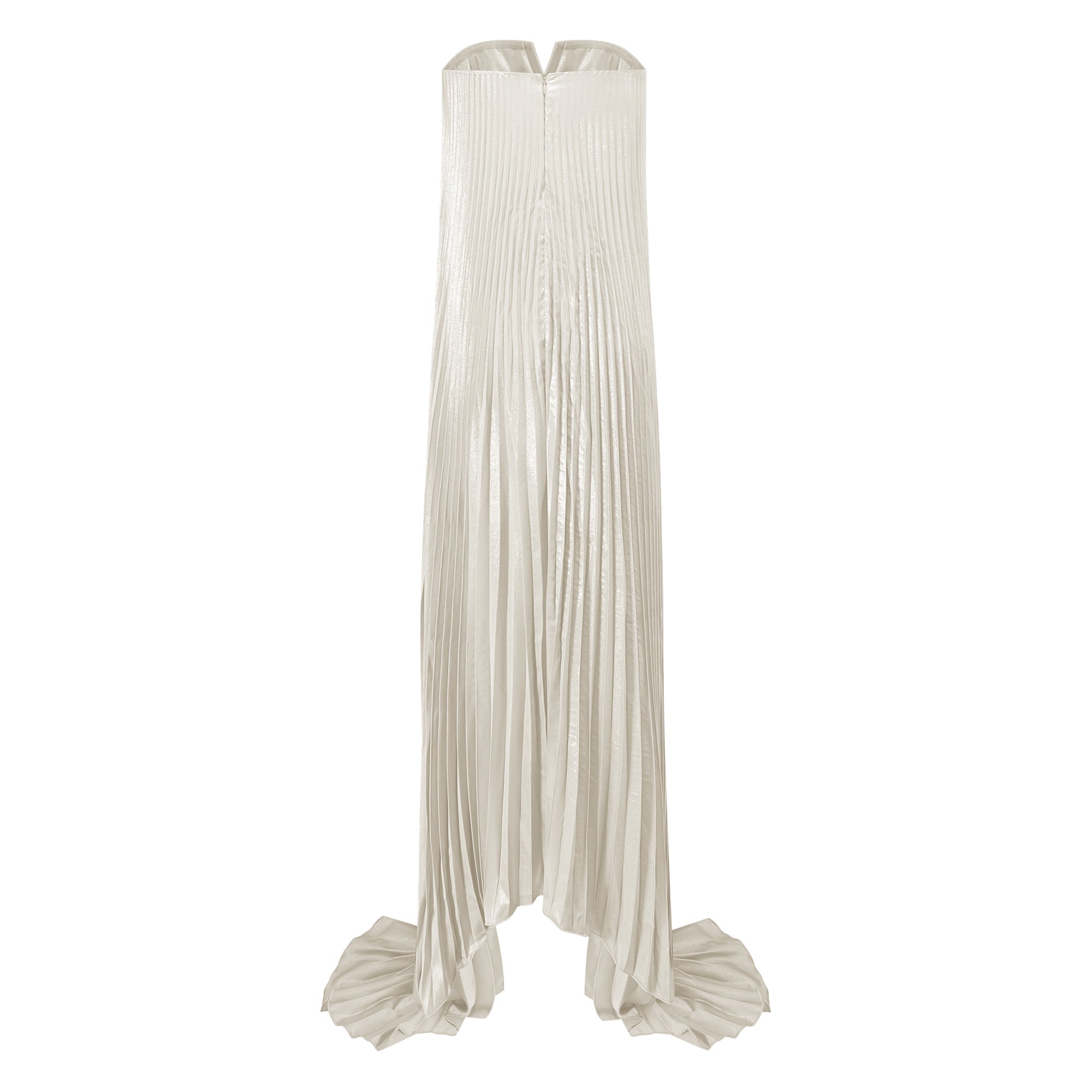 Satiné Gold Fully-pleated Maxi Dress (Final Sale)