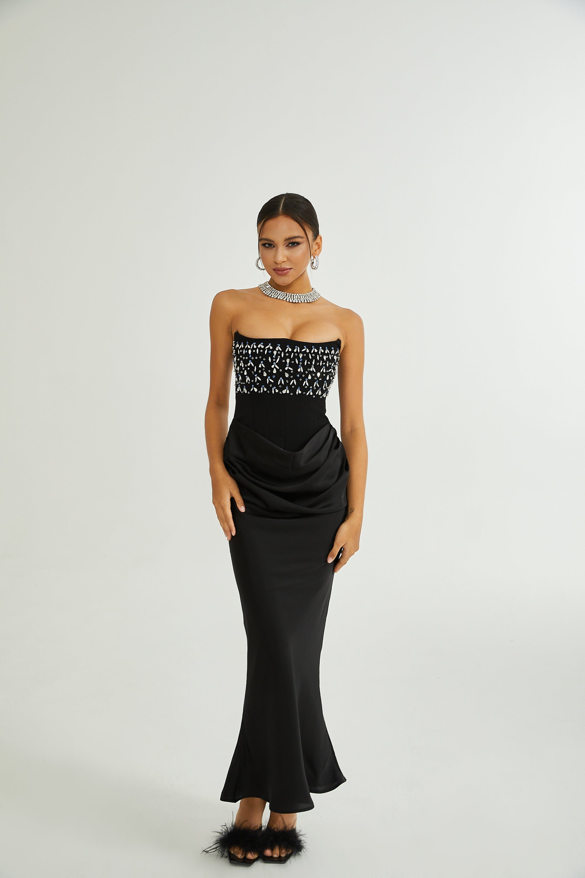 Aurore Crystal Embellished Maxi Dress（Final Sale）