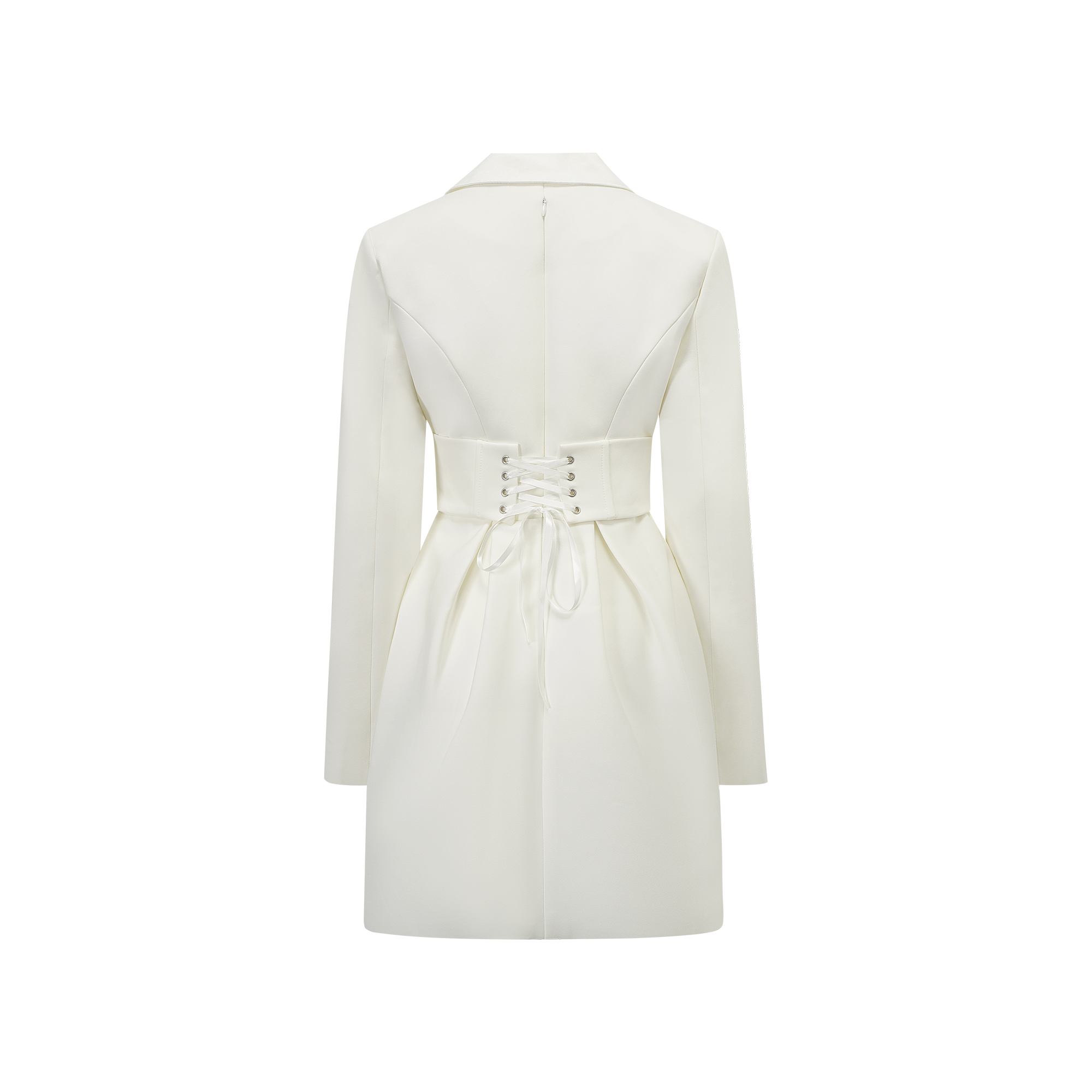 Inmaculada White Boned Bodice Mini Blazer Dress (Final Sale)