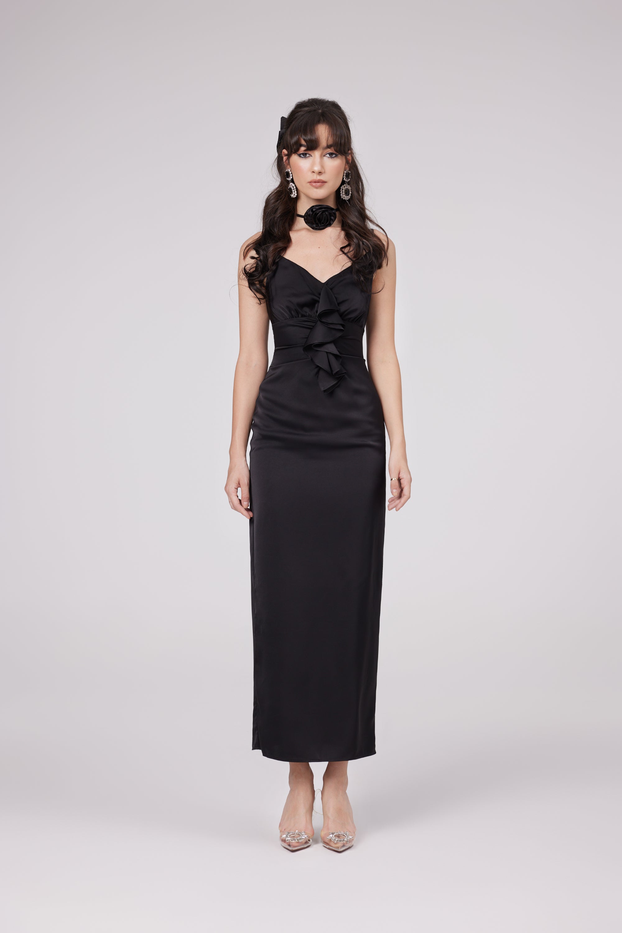 Reine black floral midi dress (Final Sale-US Only)