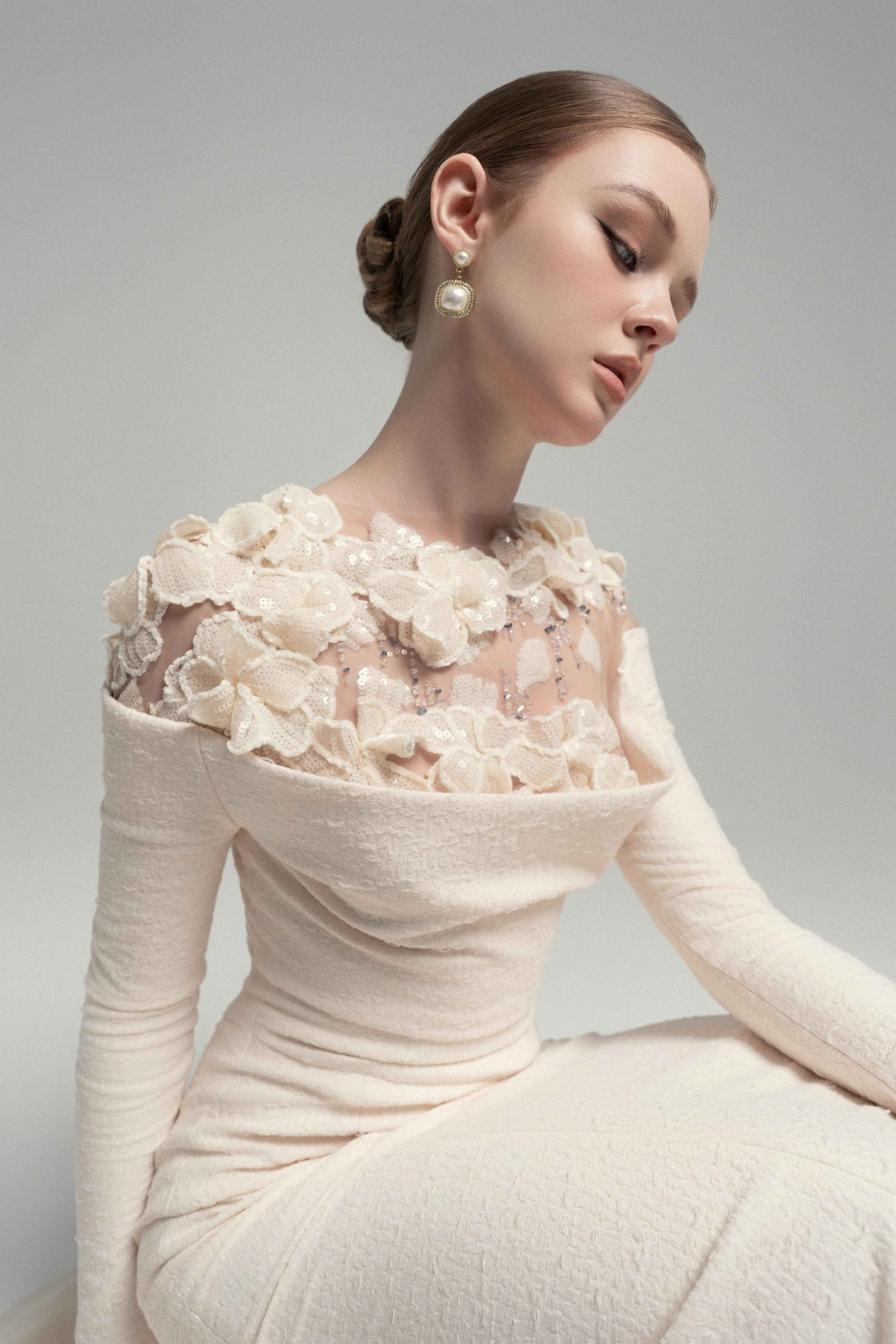 White Floral Gown