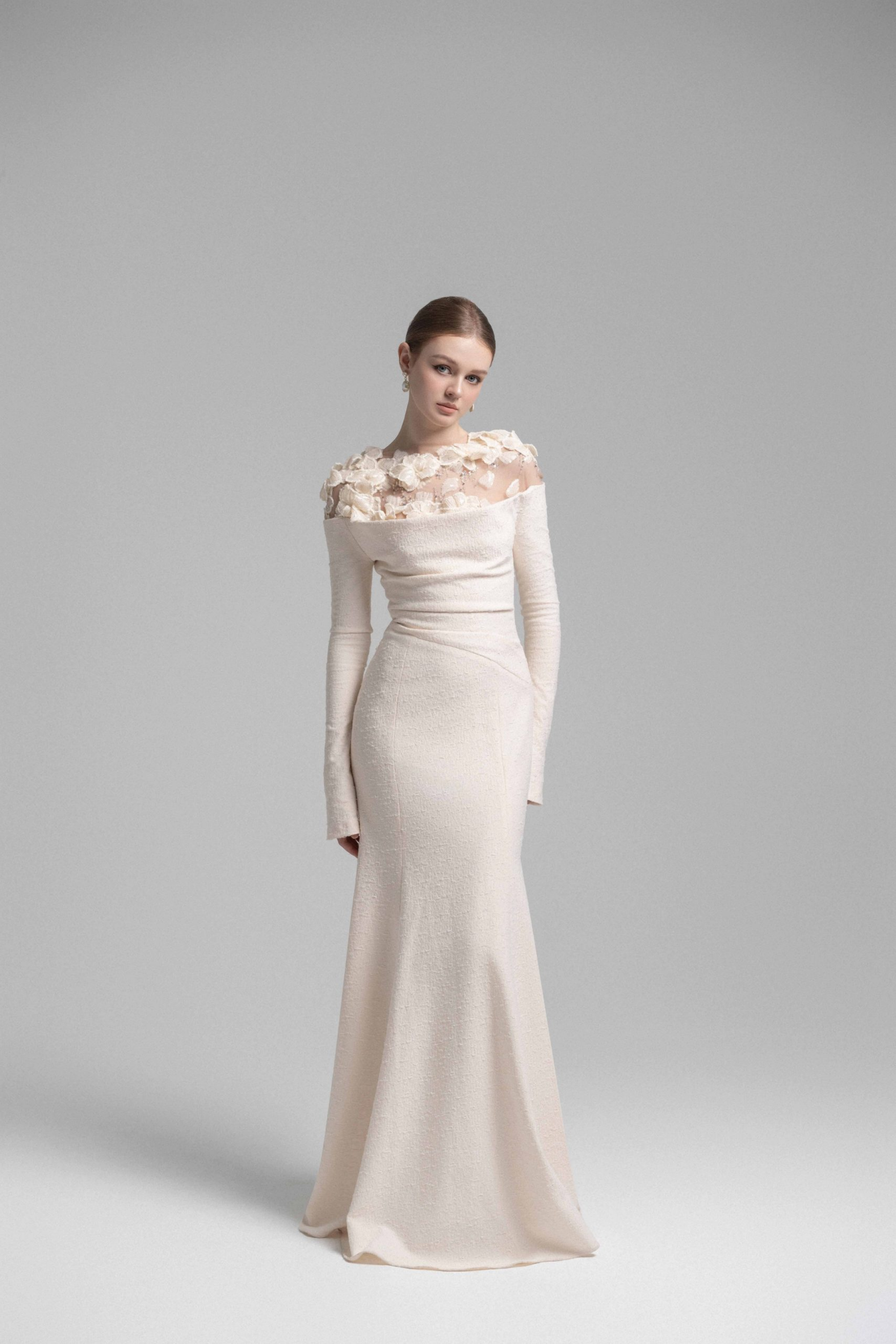 White Floral Gown