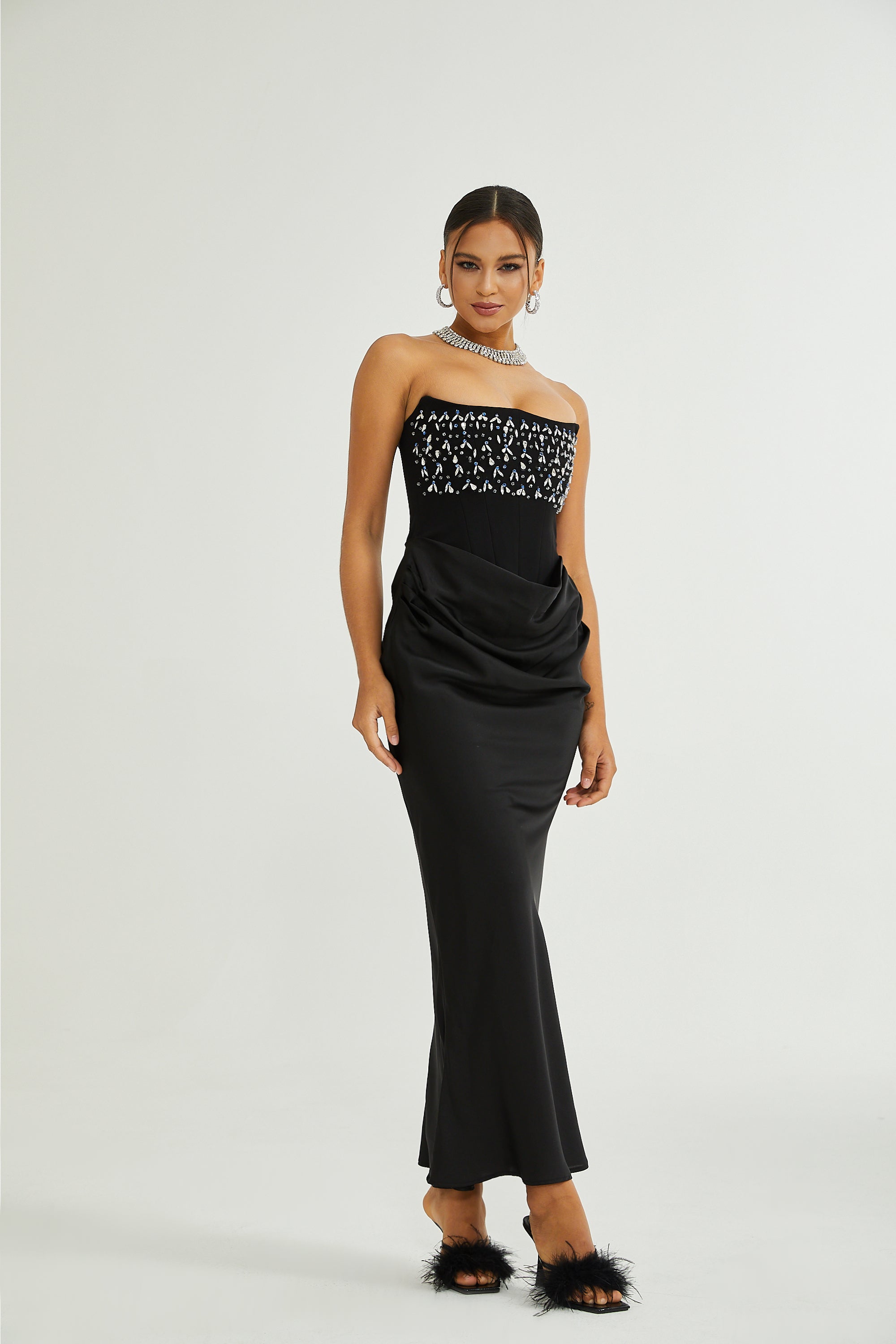 Aurore Crystal Embellished Maxi Dress（Final Sale）