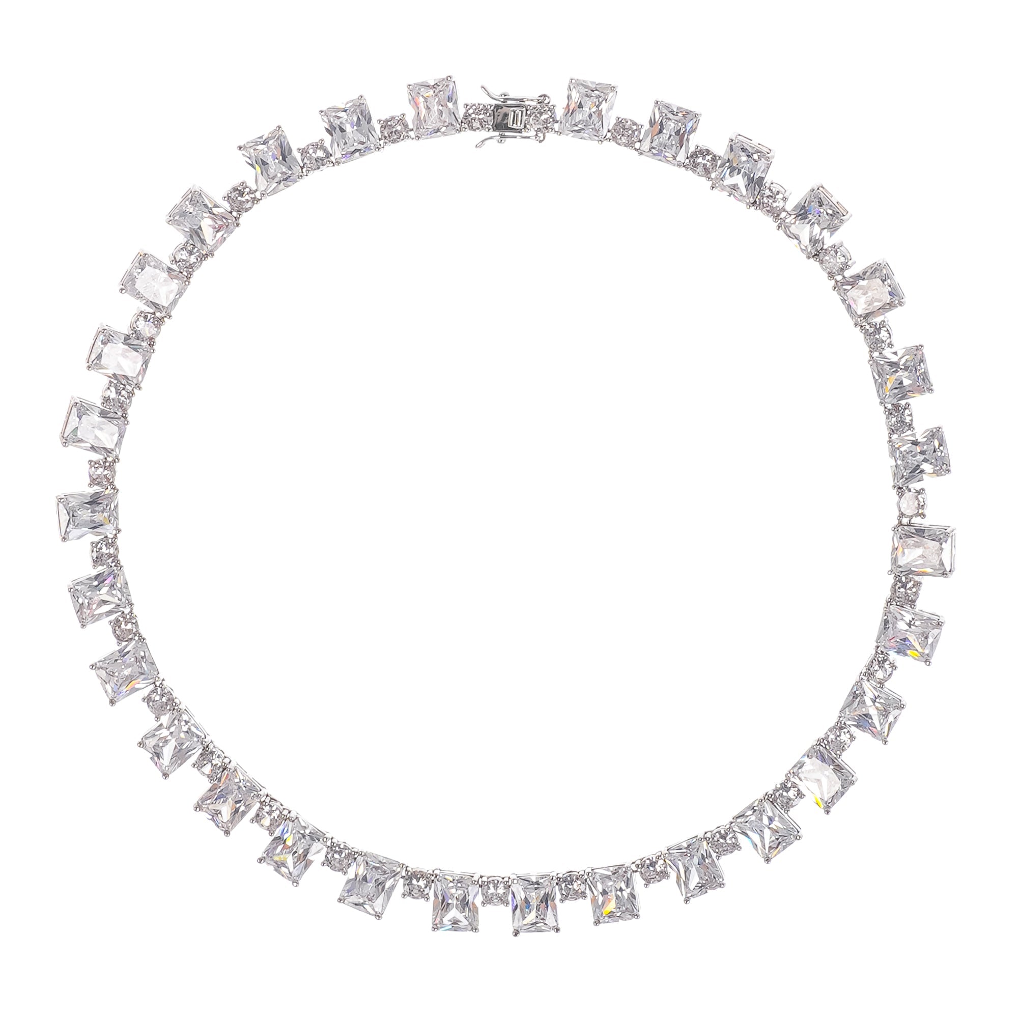 Mathilde Silver Tone Crystal Embellished Necklace (Final Sale)